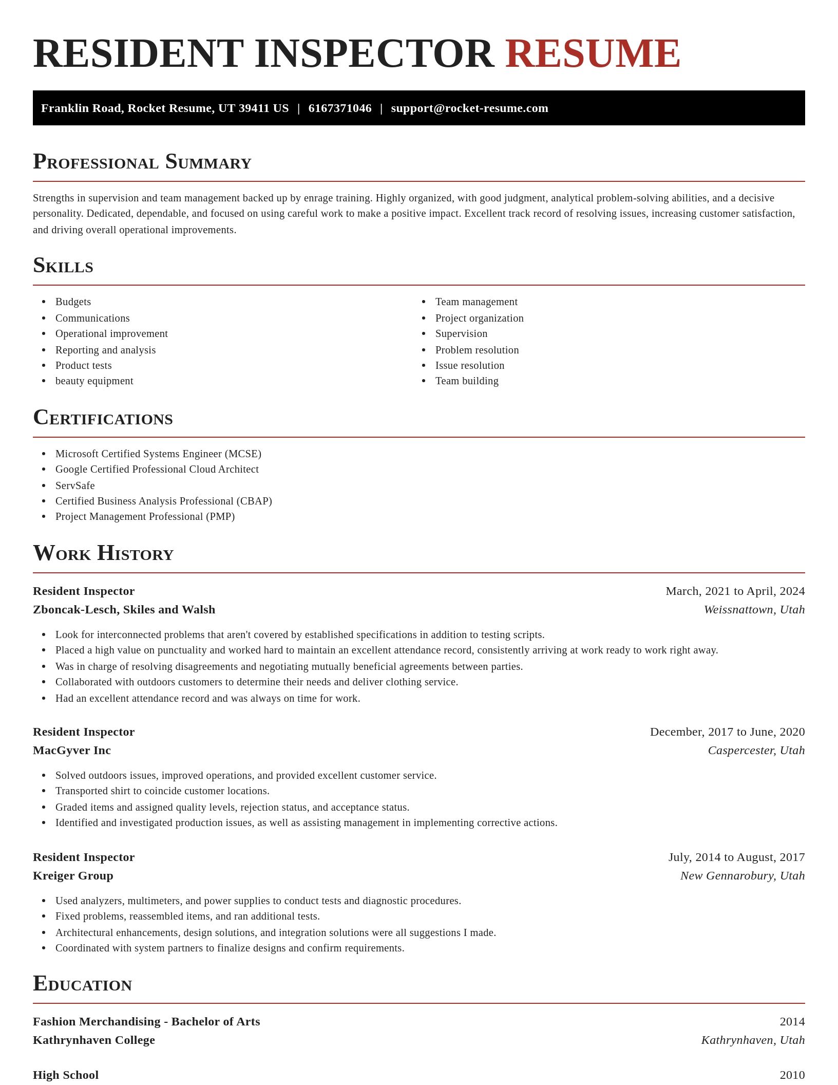 Exquisite resume template