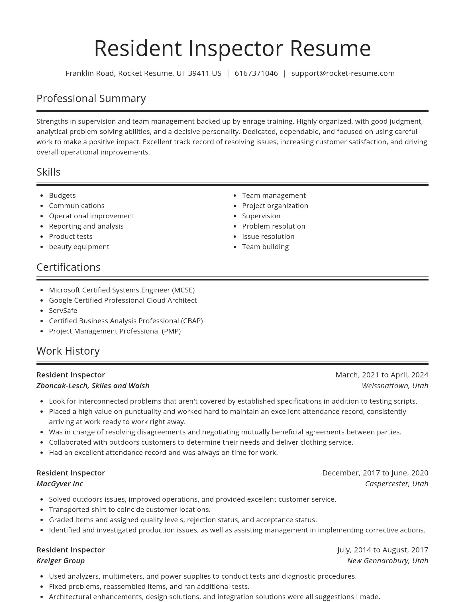Spotlight resume template