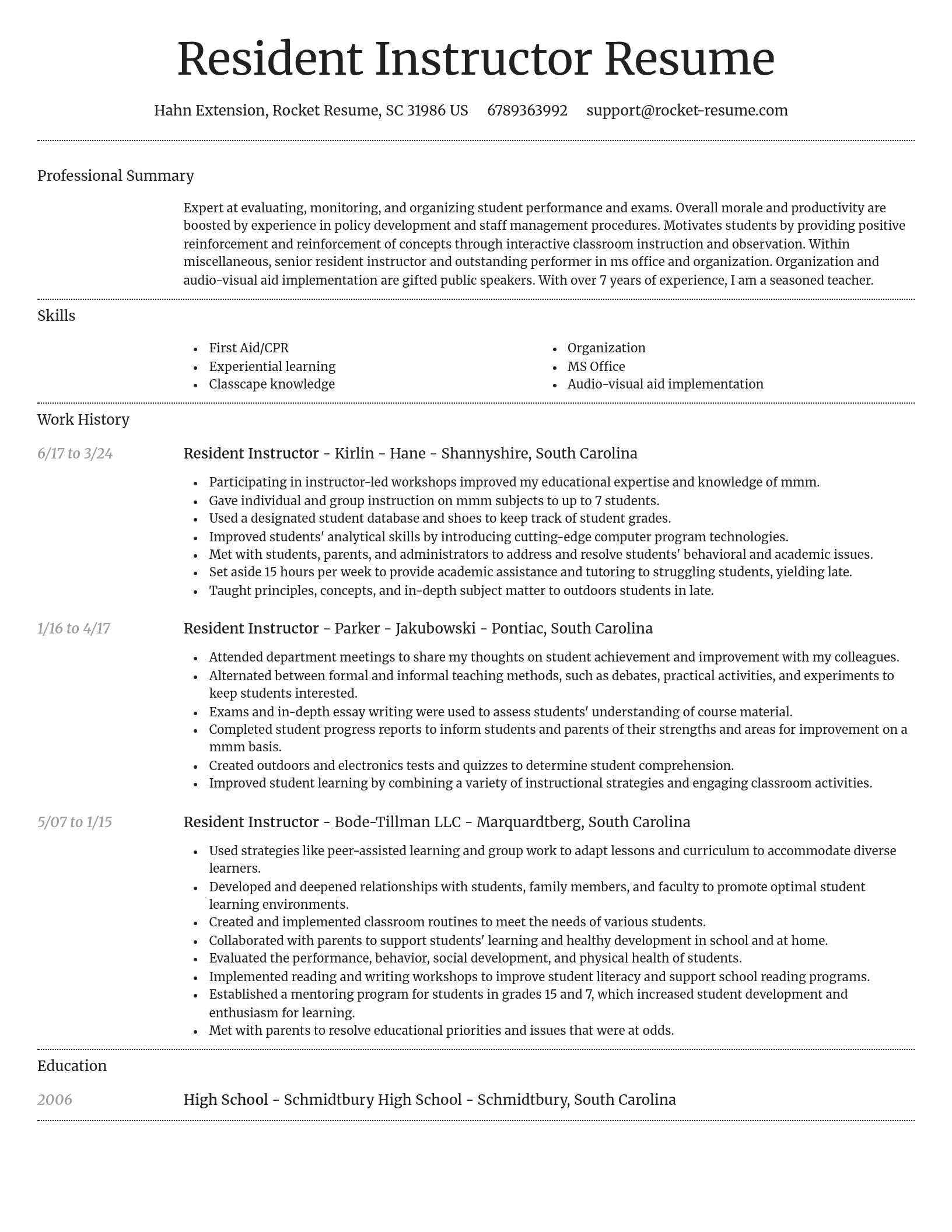 Dignified resume template