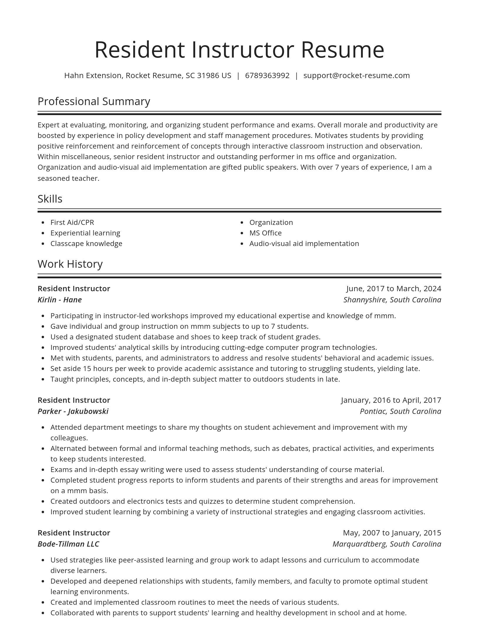 Spotlight resume template