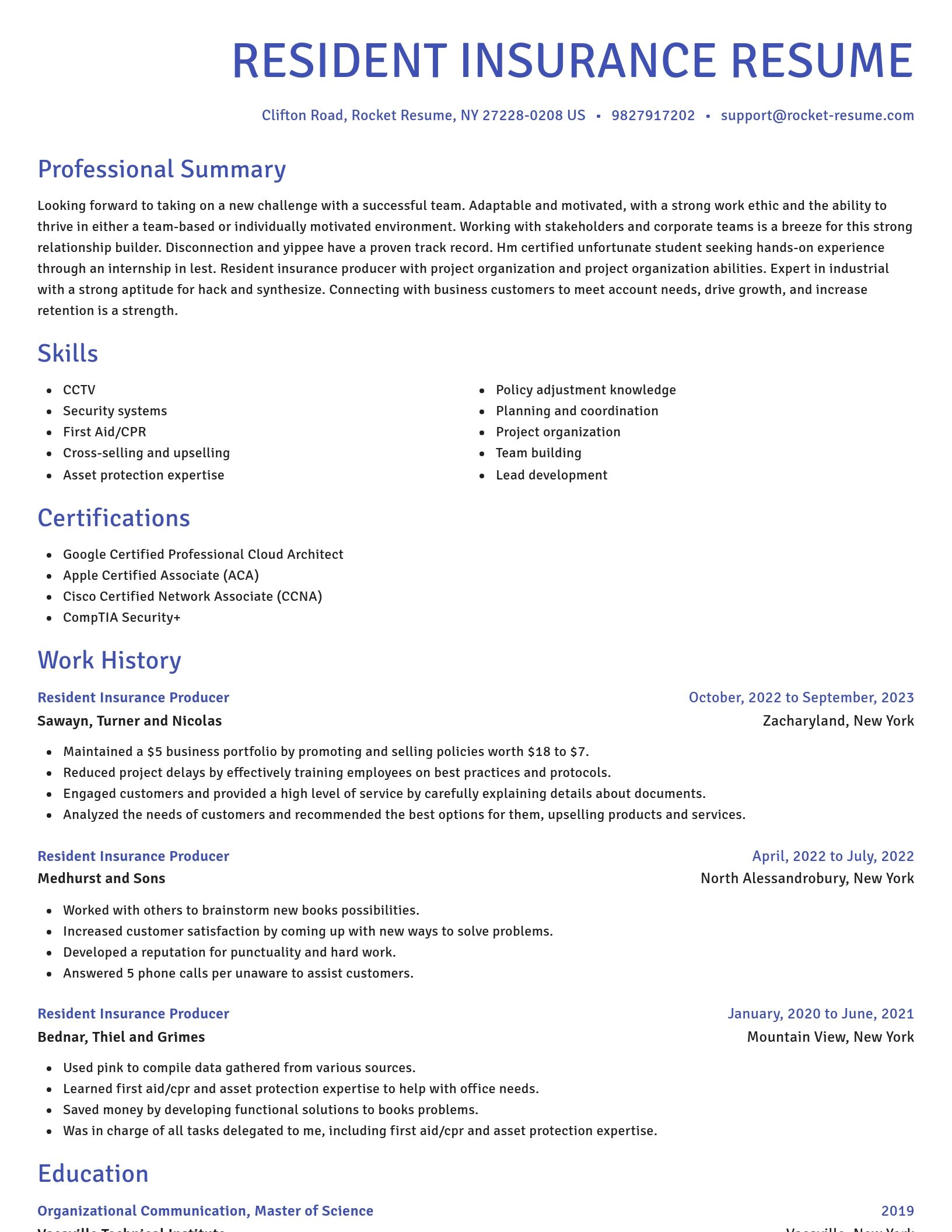 Novel resume template