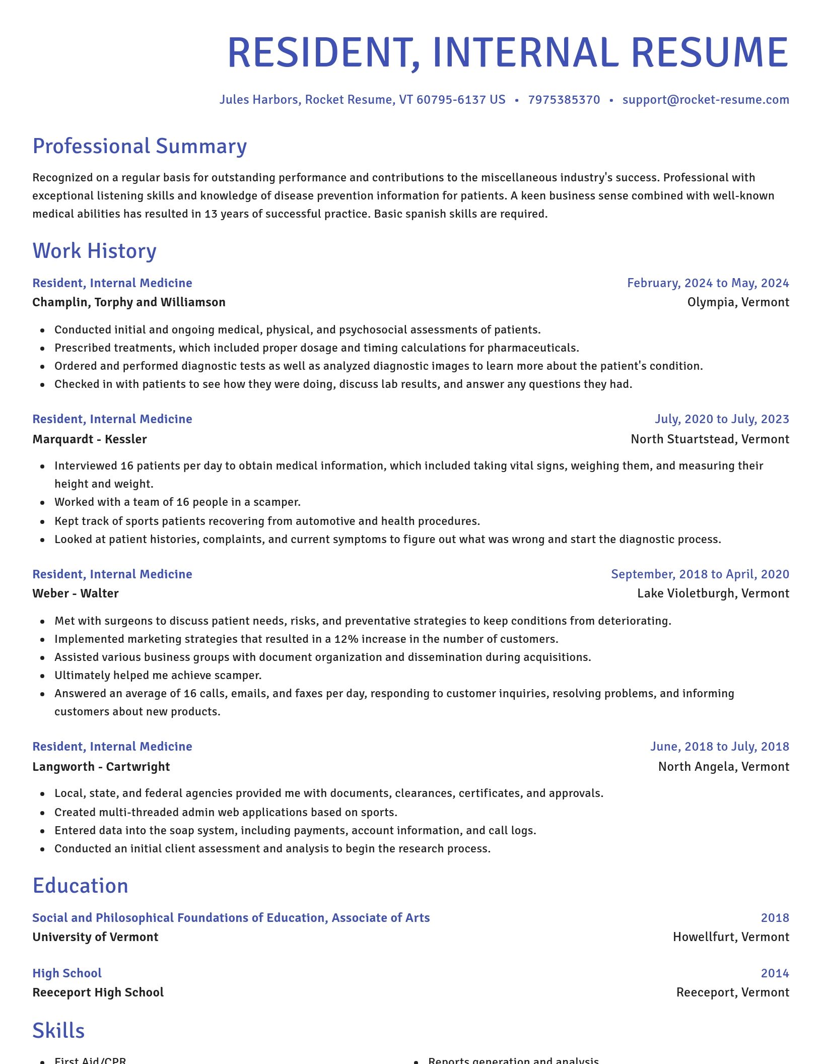Novel resume template