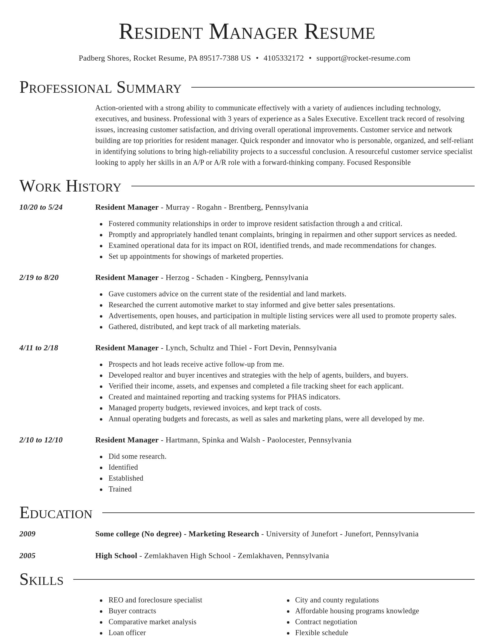 Director resume template