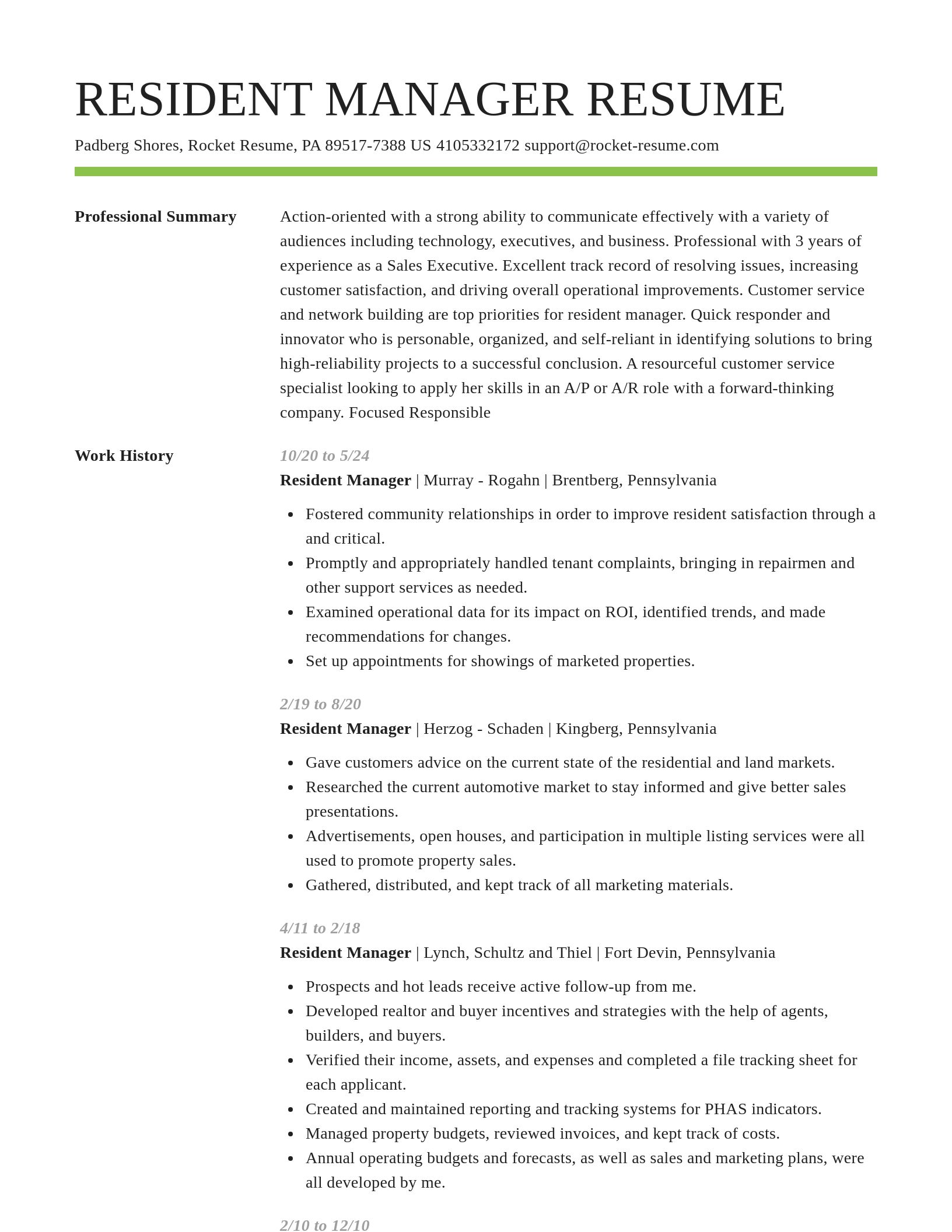 Smart resume template