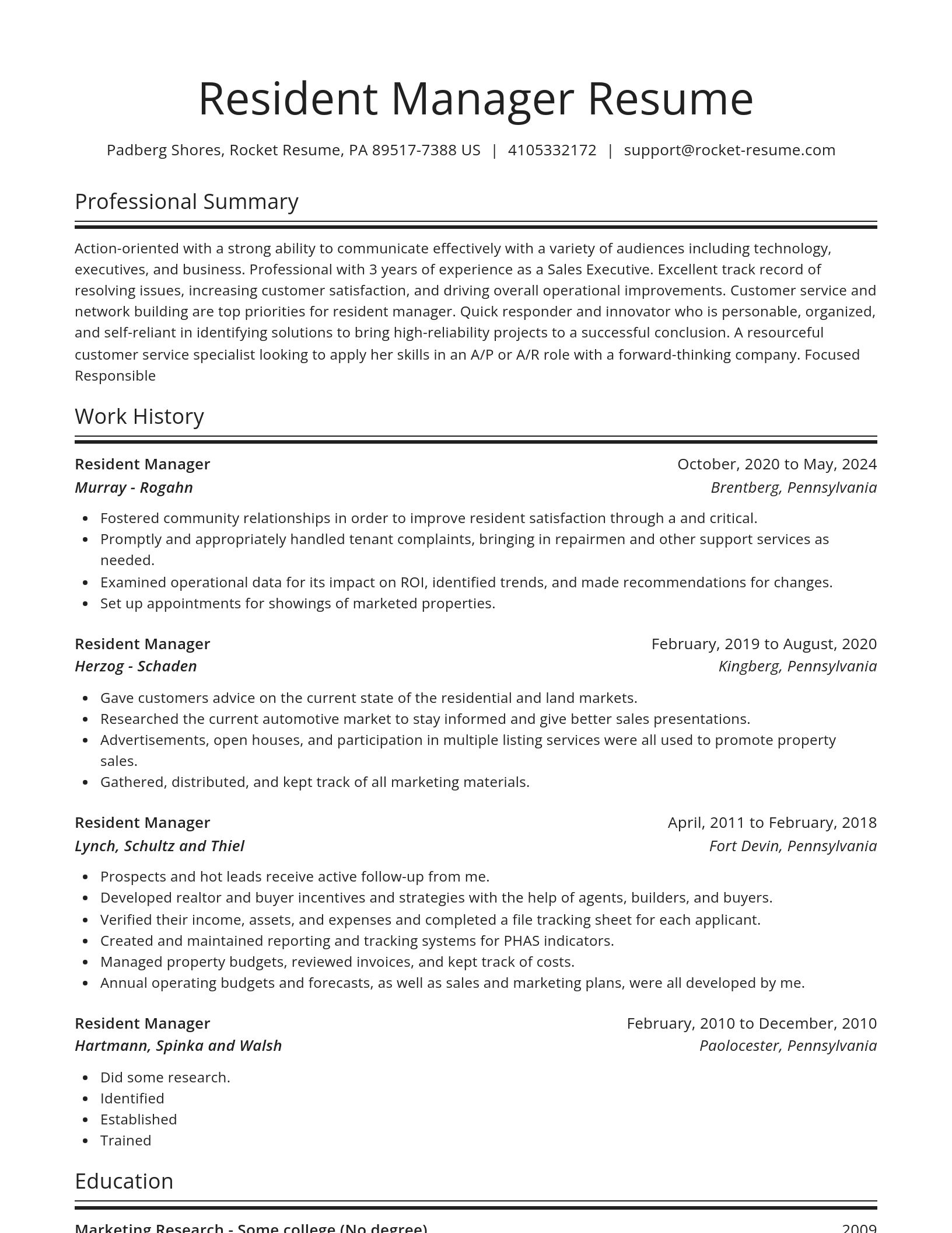 Spotlight resume template