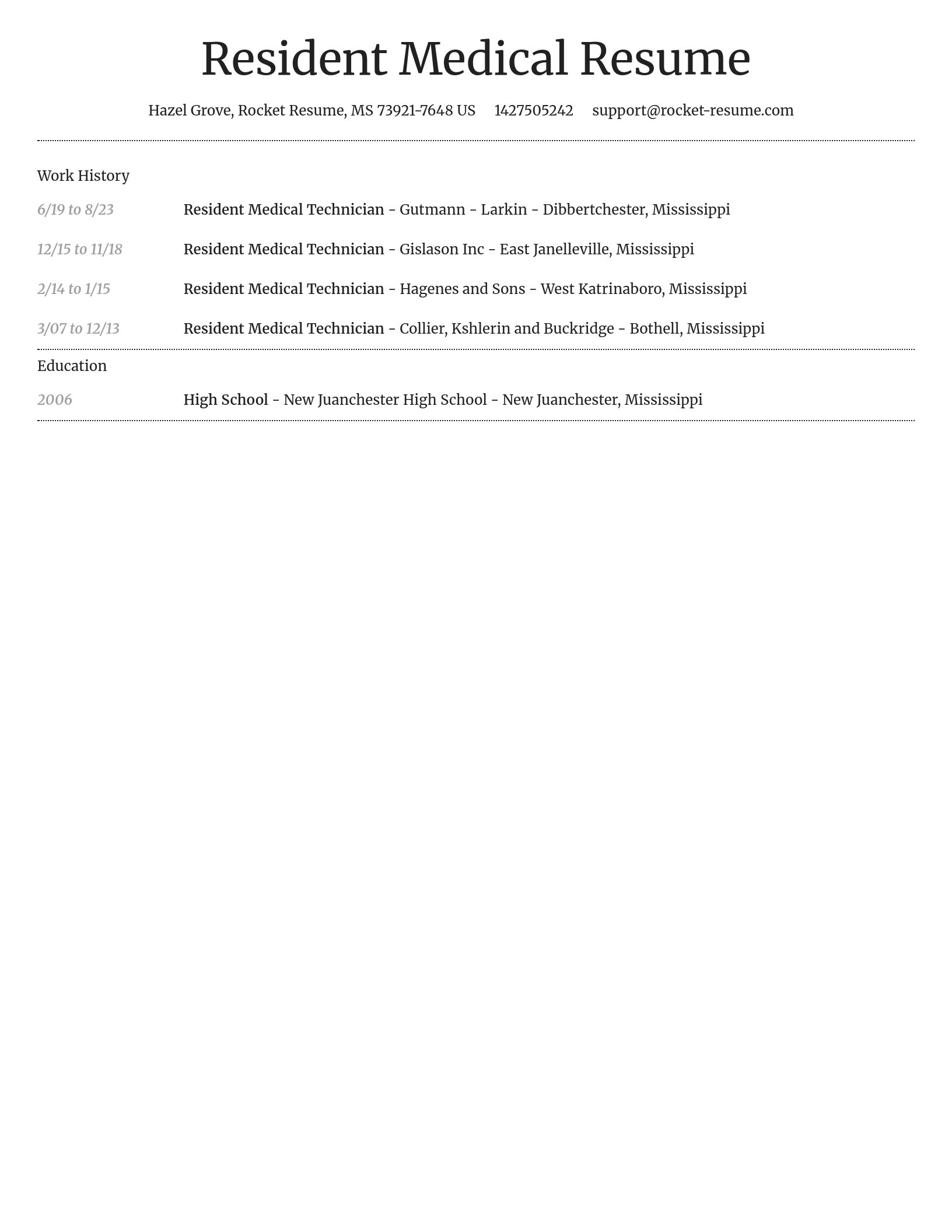 Dignified resume template