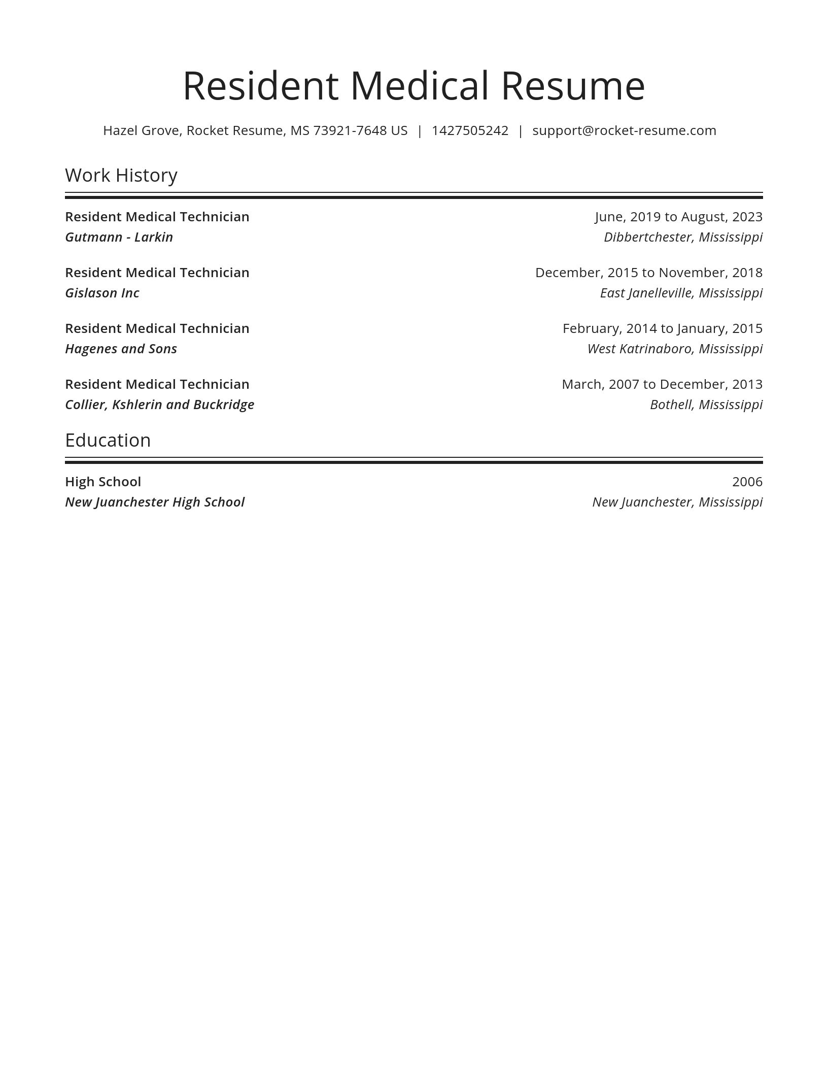 Spotlight resume template