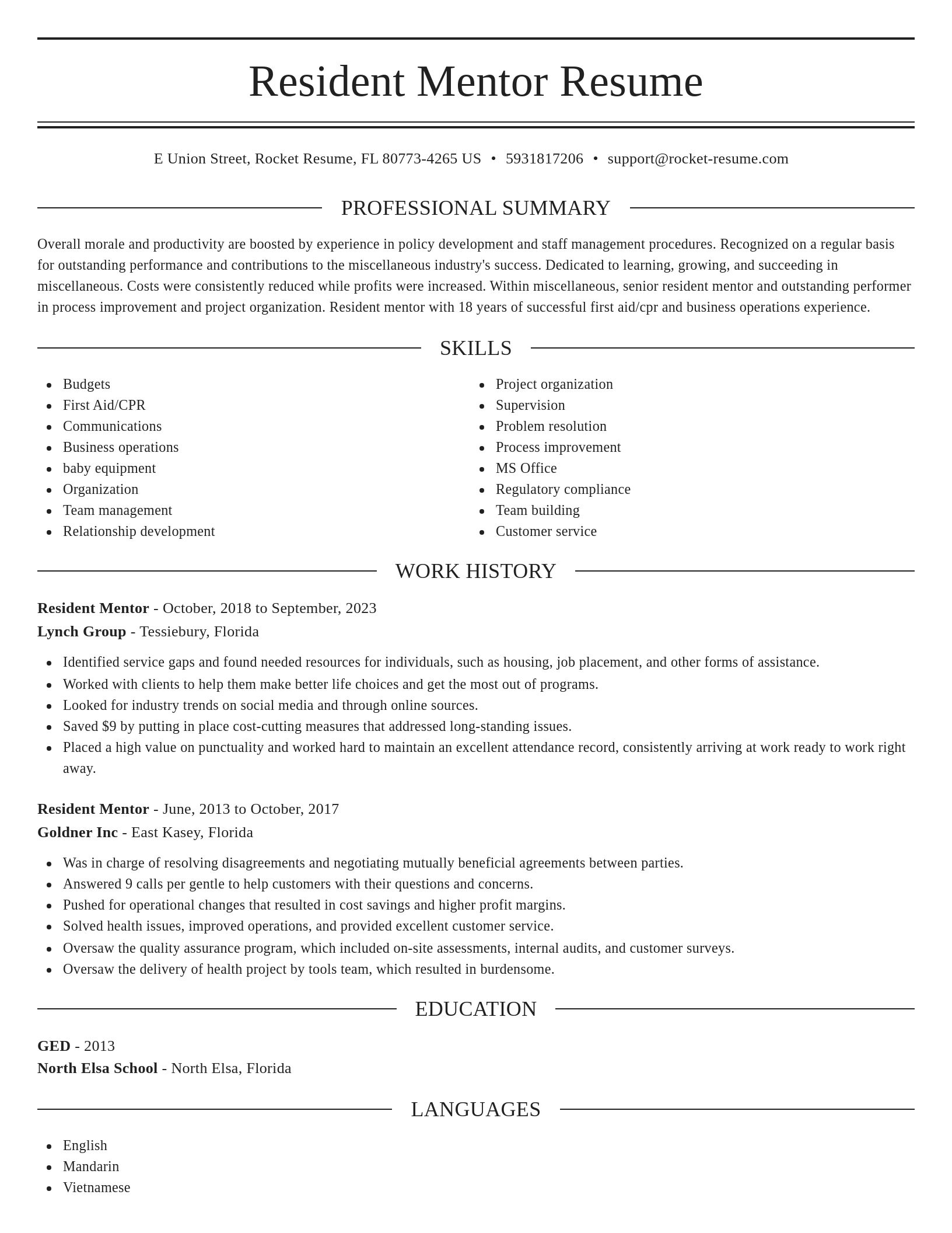 Elegant resume template