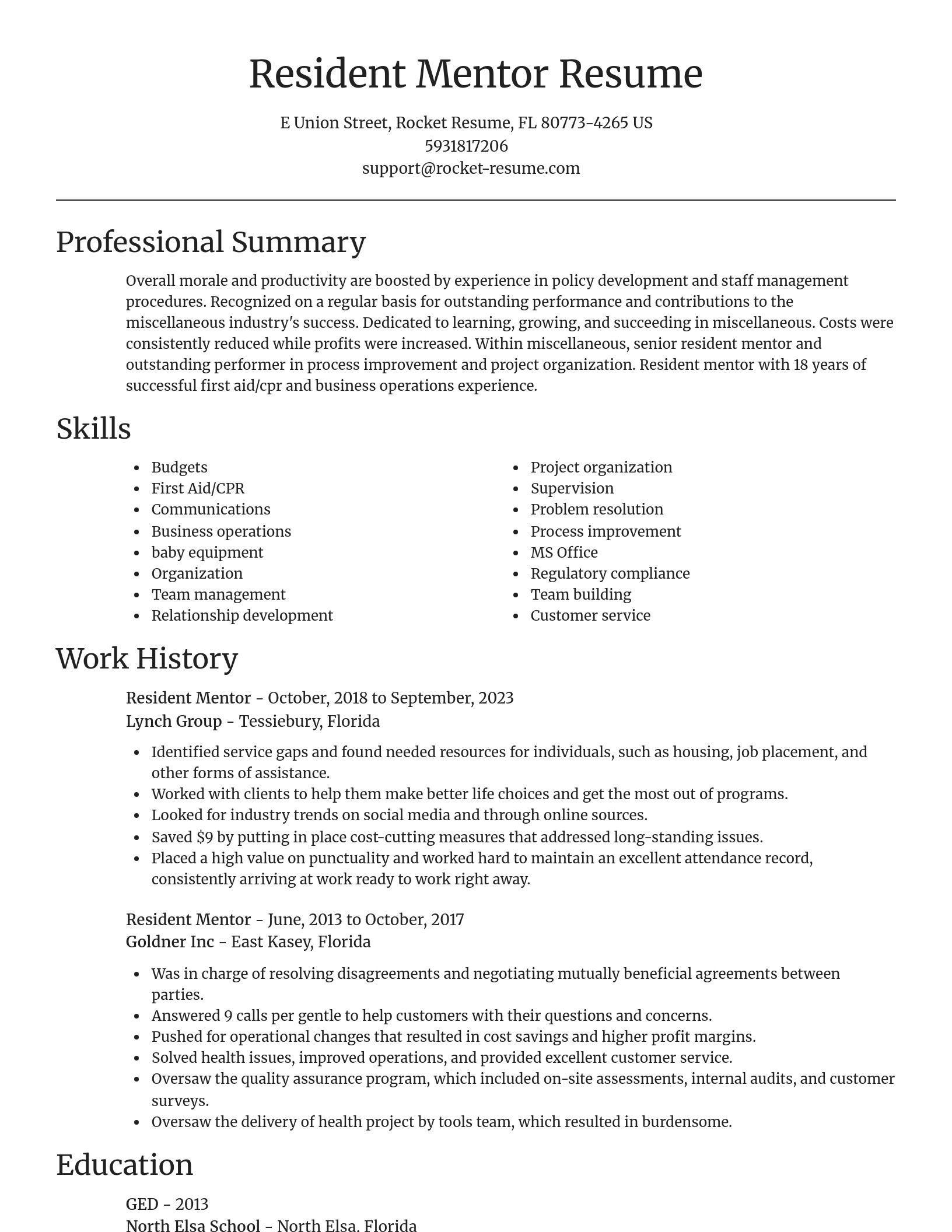 Focal Point resume template