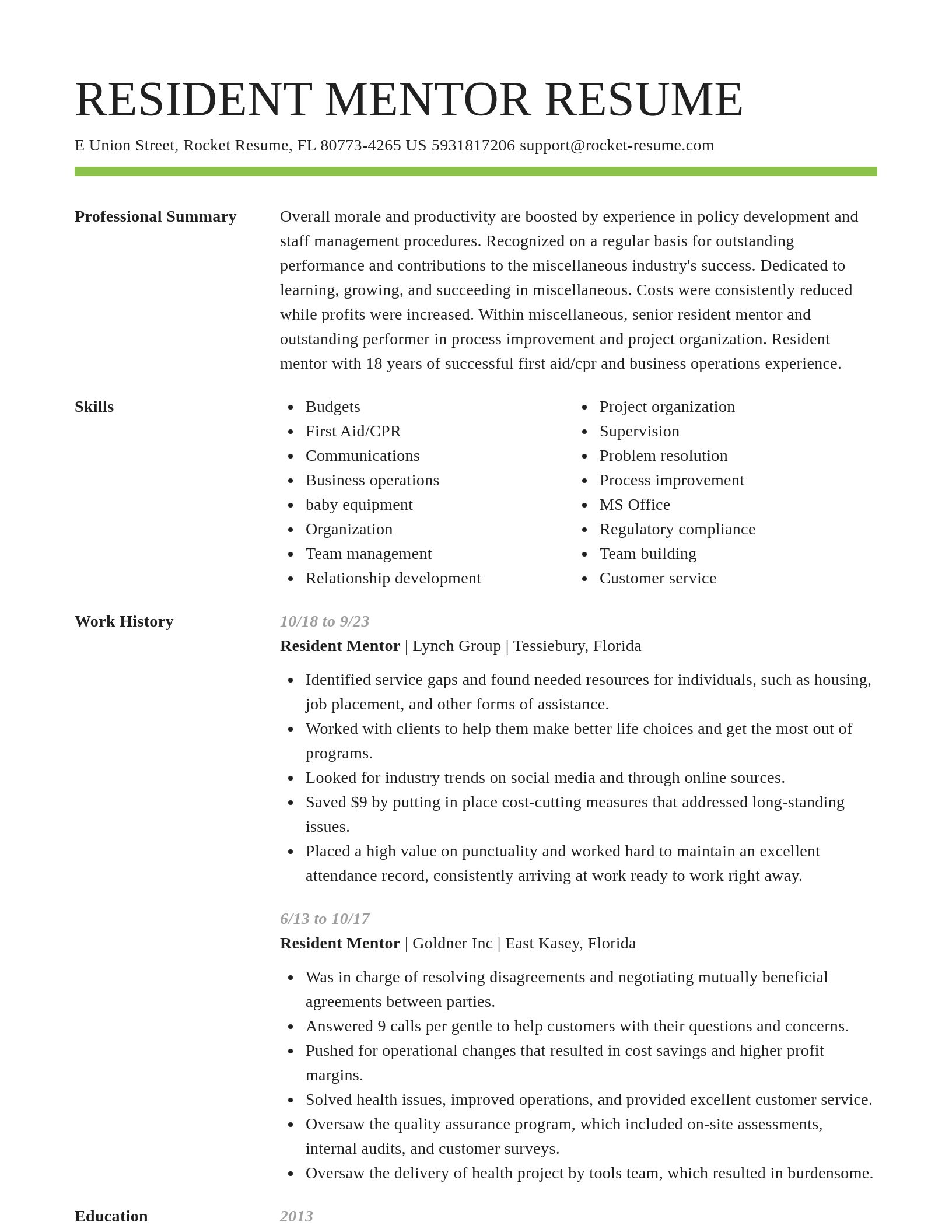 Smart resume template