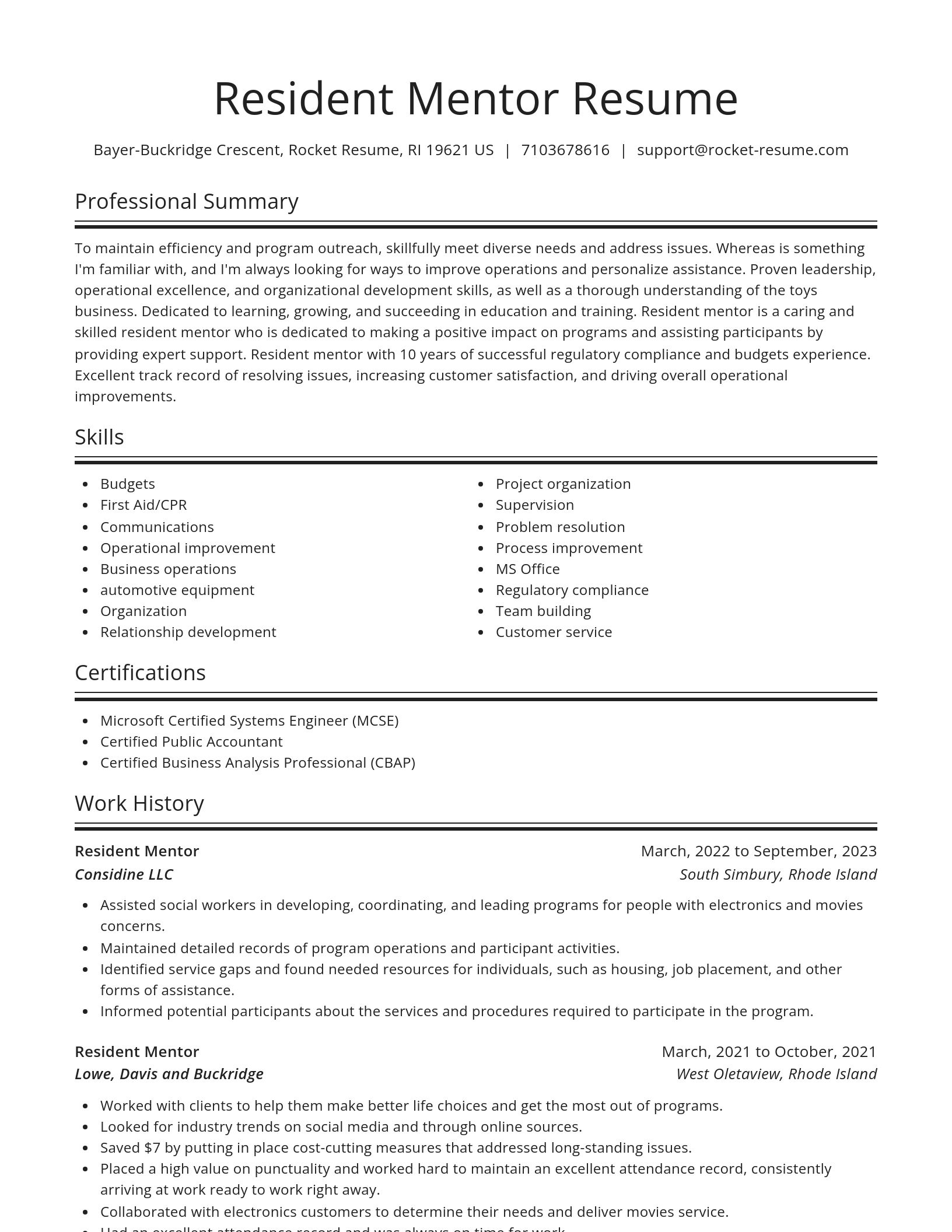Spotlight resume template