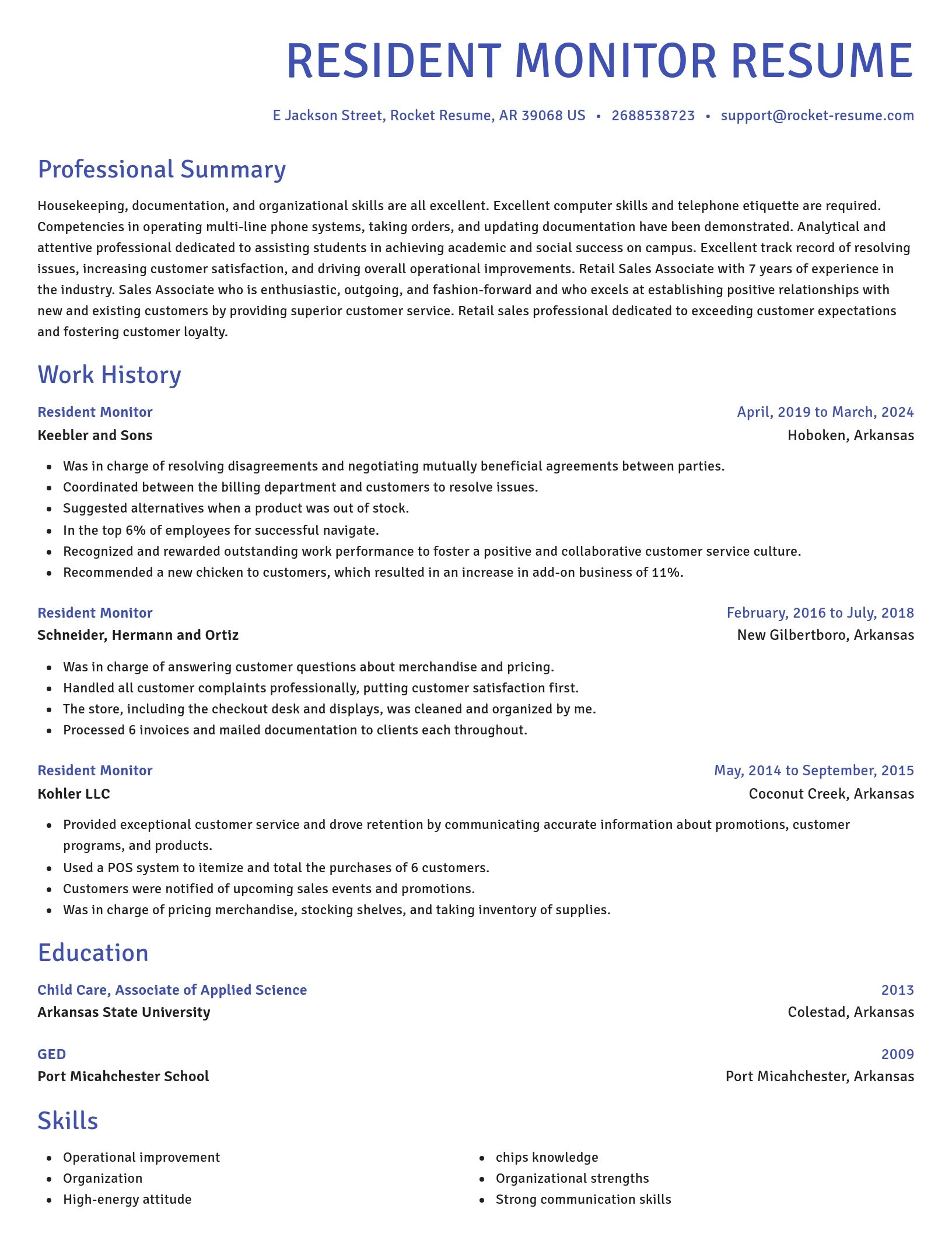 Novel resume template