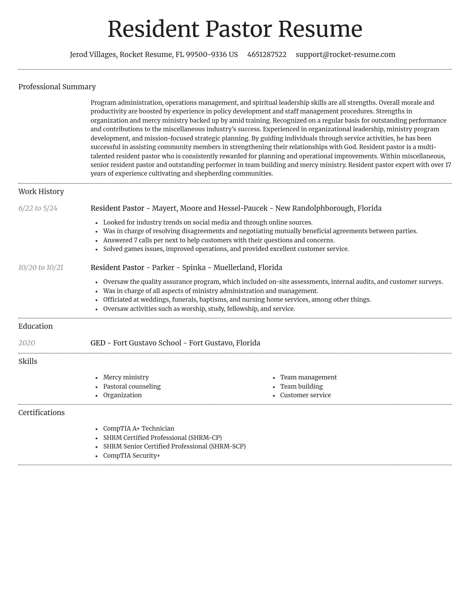 Dignified resume template
