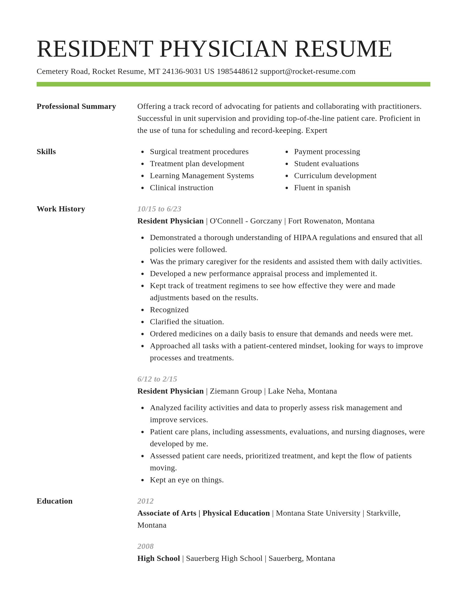 Smart resume template