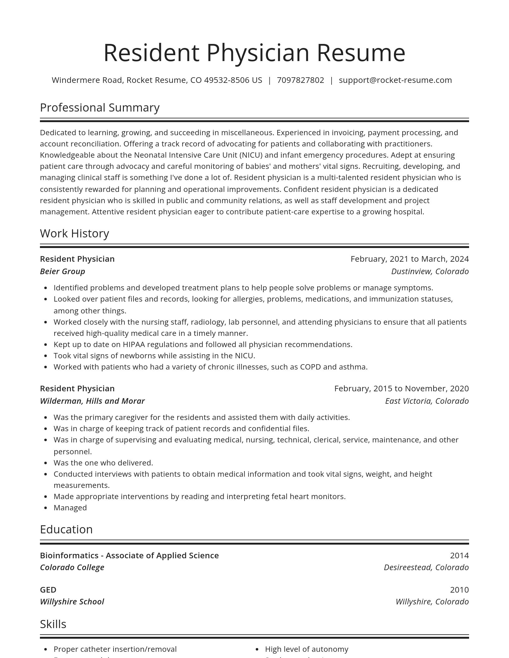 Spotlight resume template