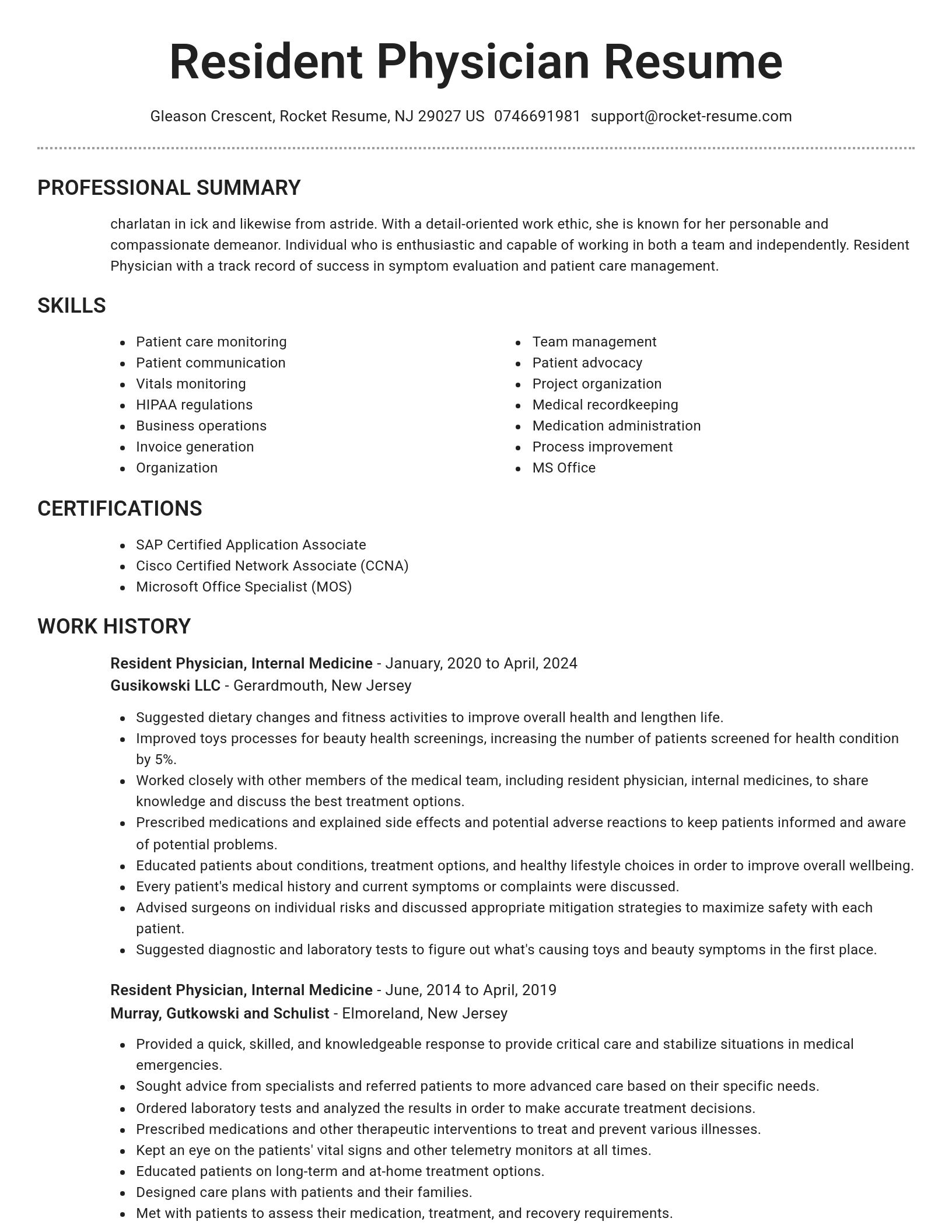 Brilliant resume template
