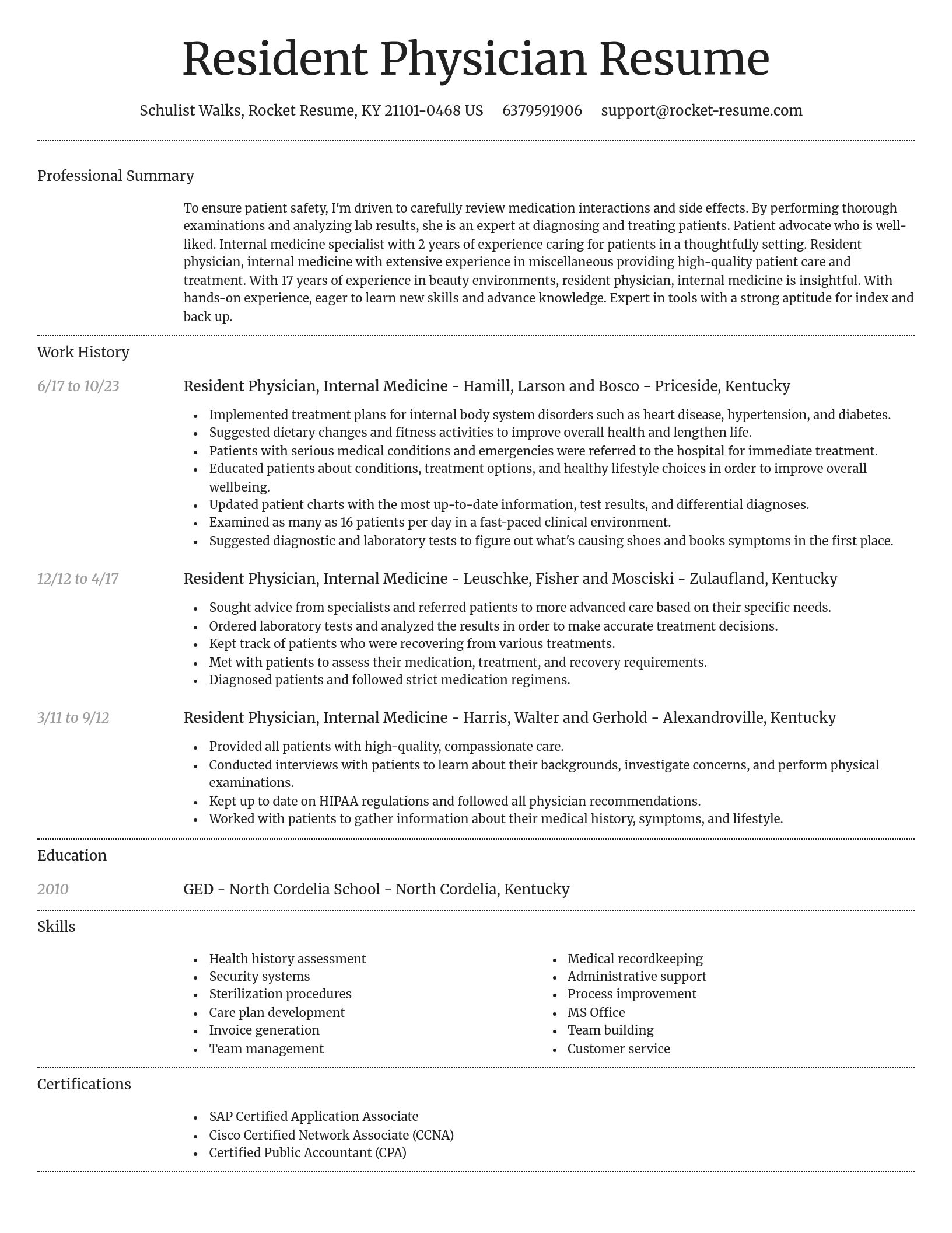 Dignified resume template
