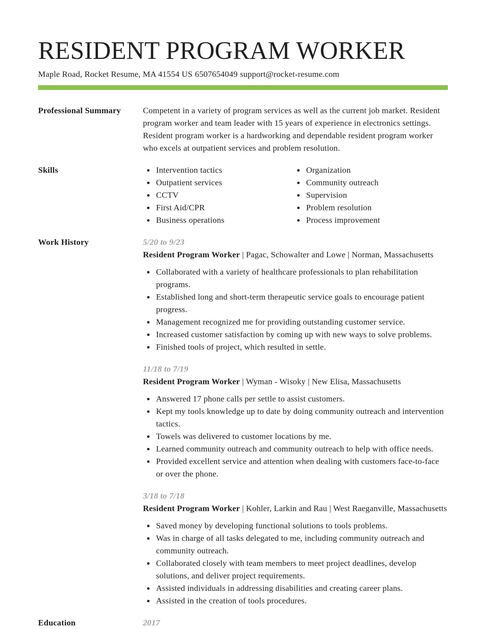 Smart resume template
