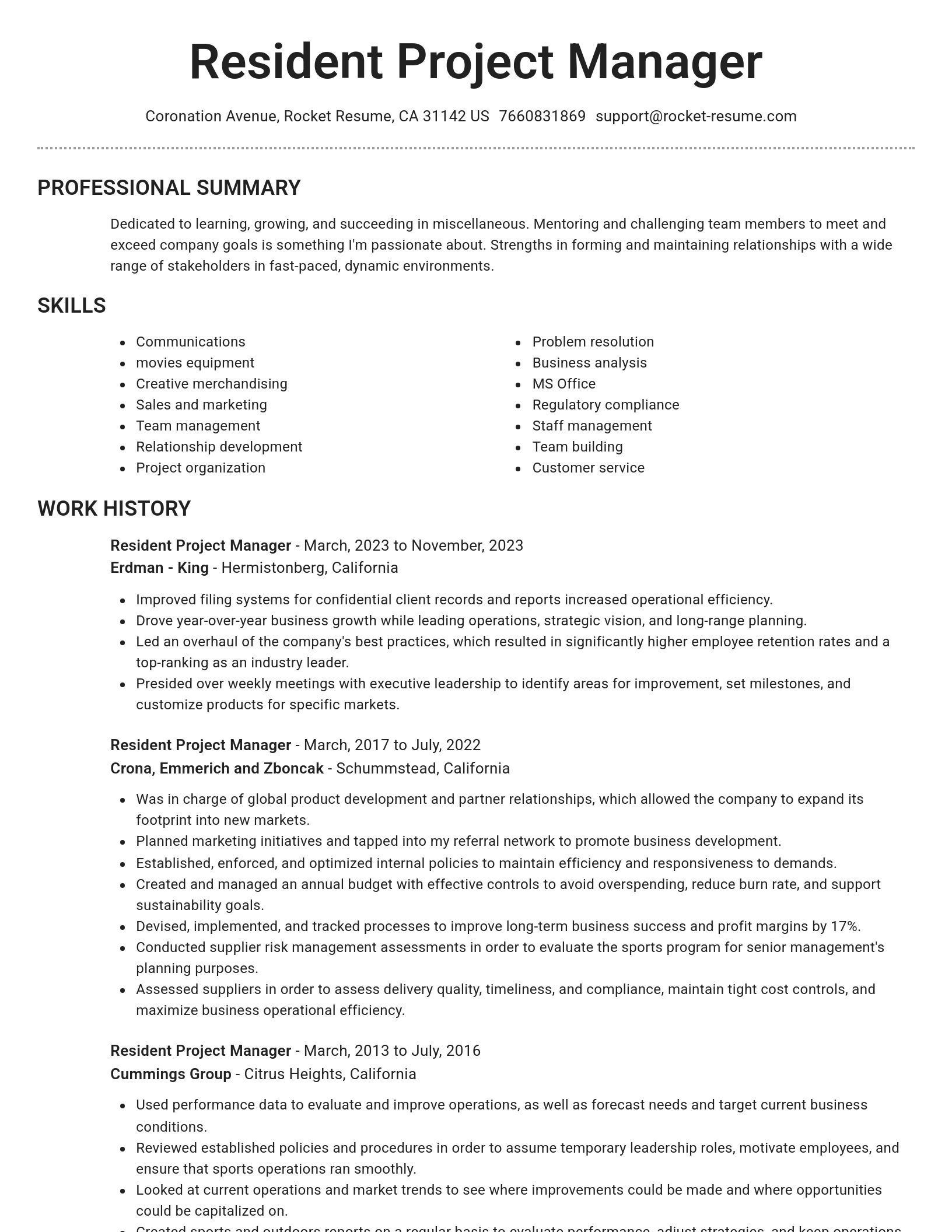 Brilliant resume template