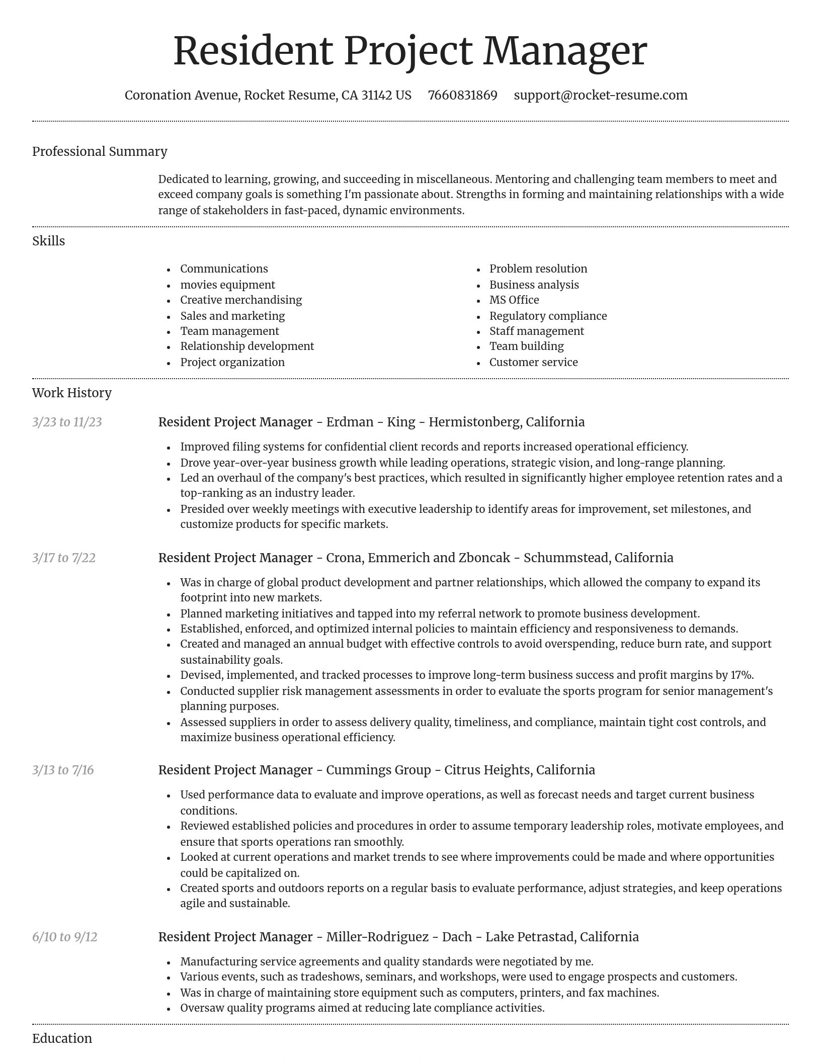 Dignified resume template