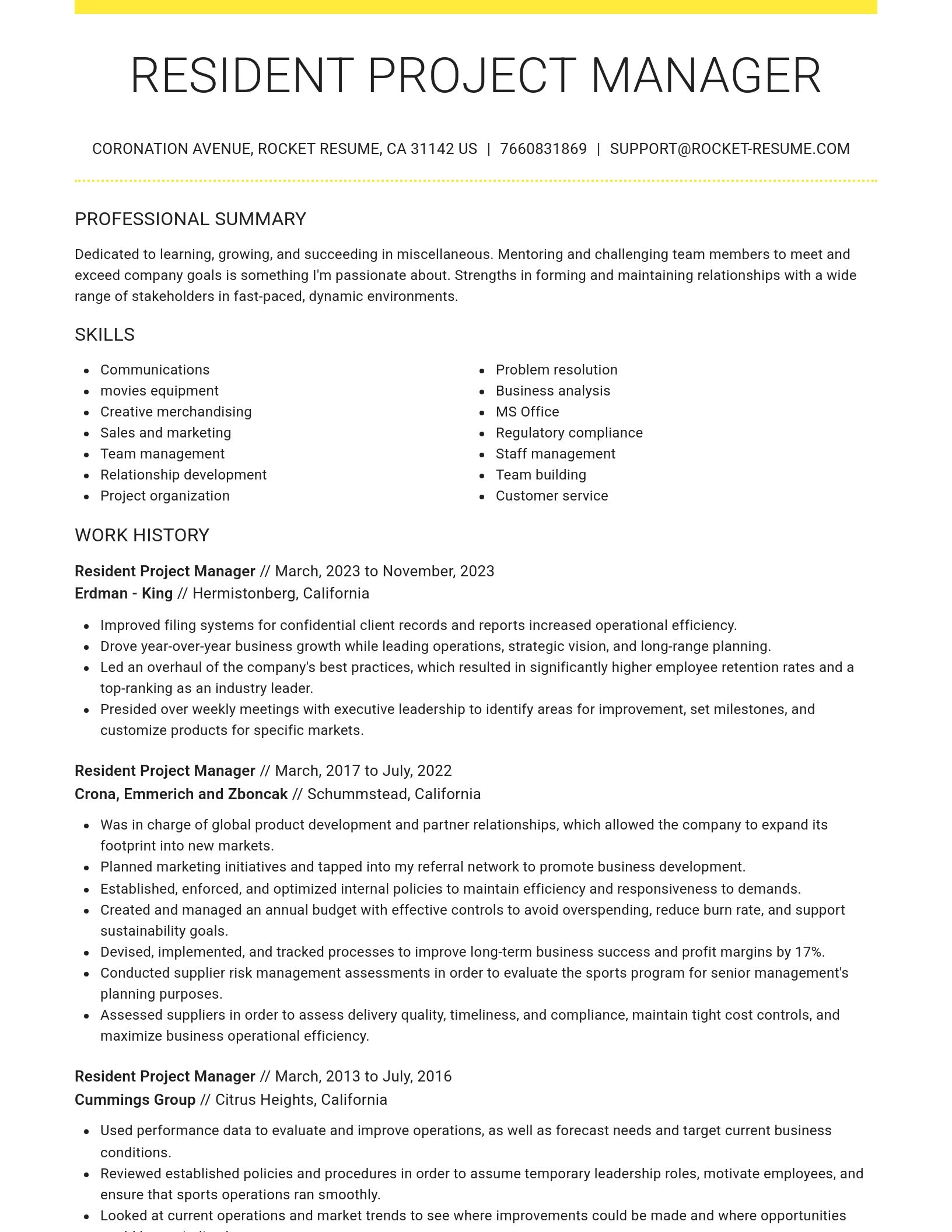 Grand resume template