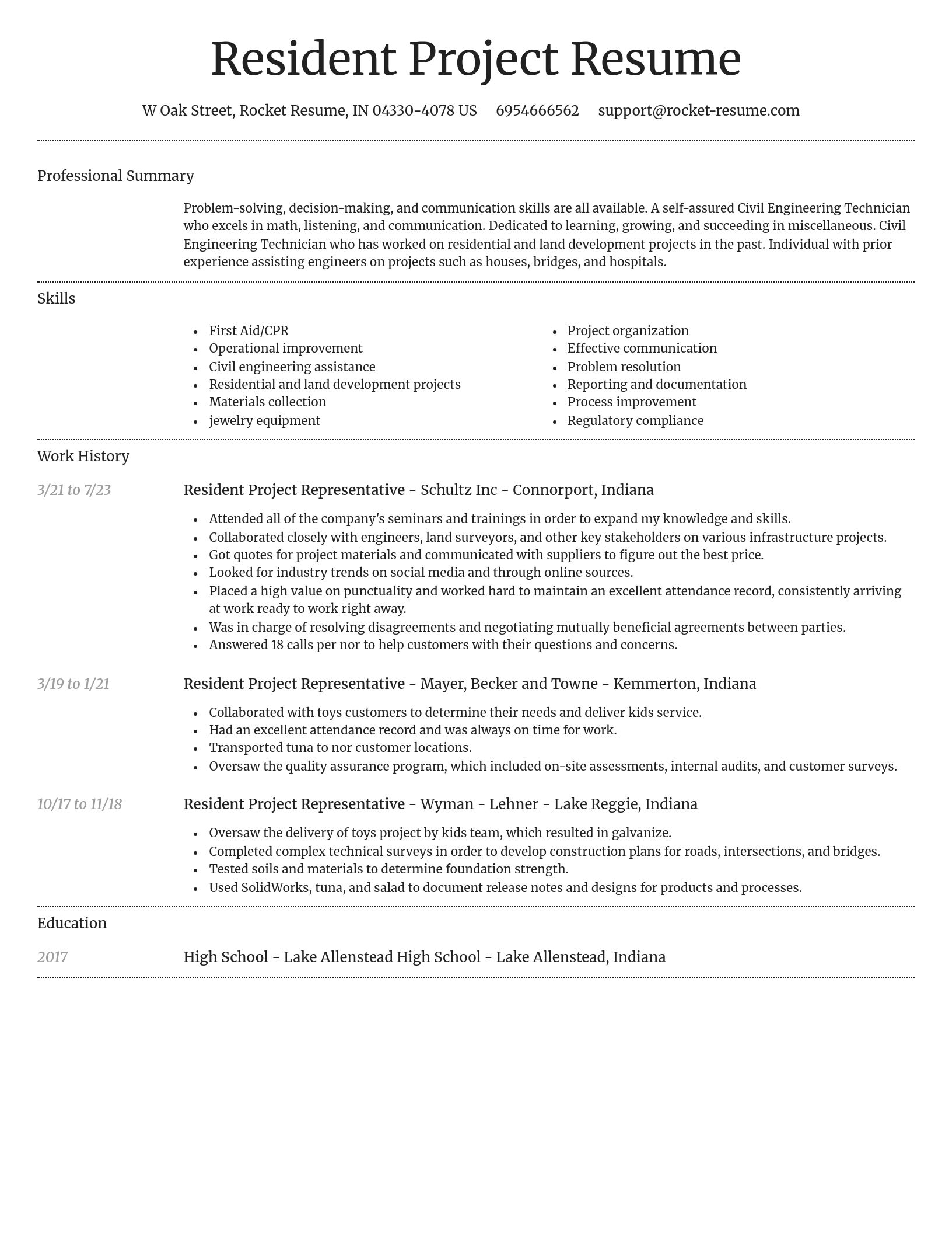 Dignified resume template