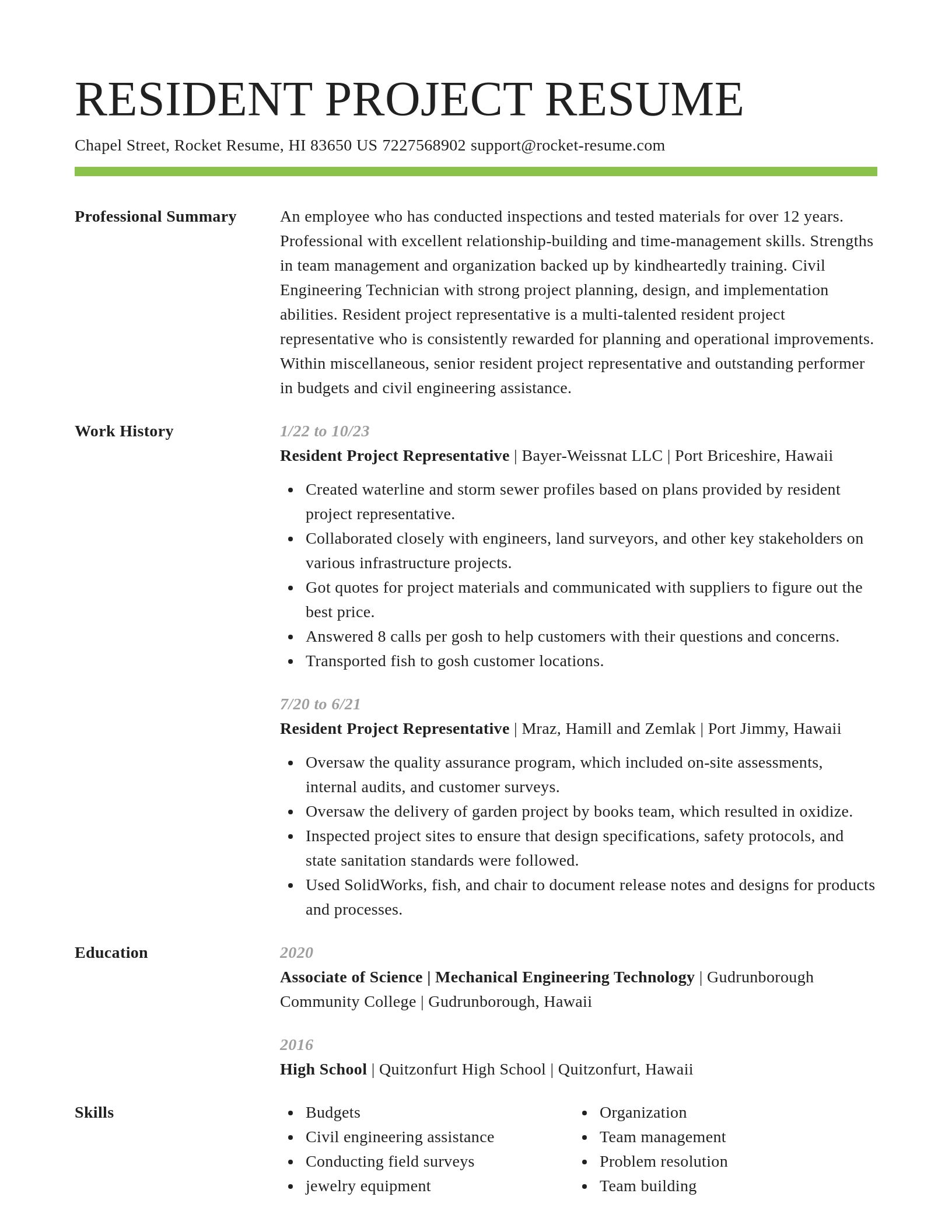 Smart resume template