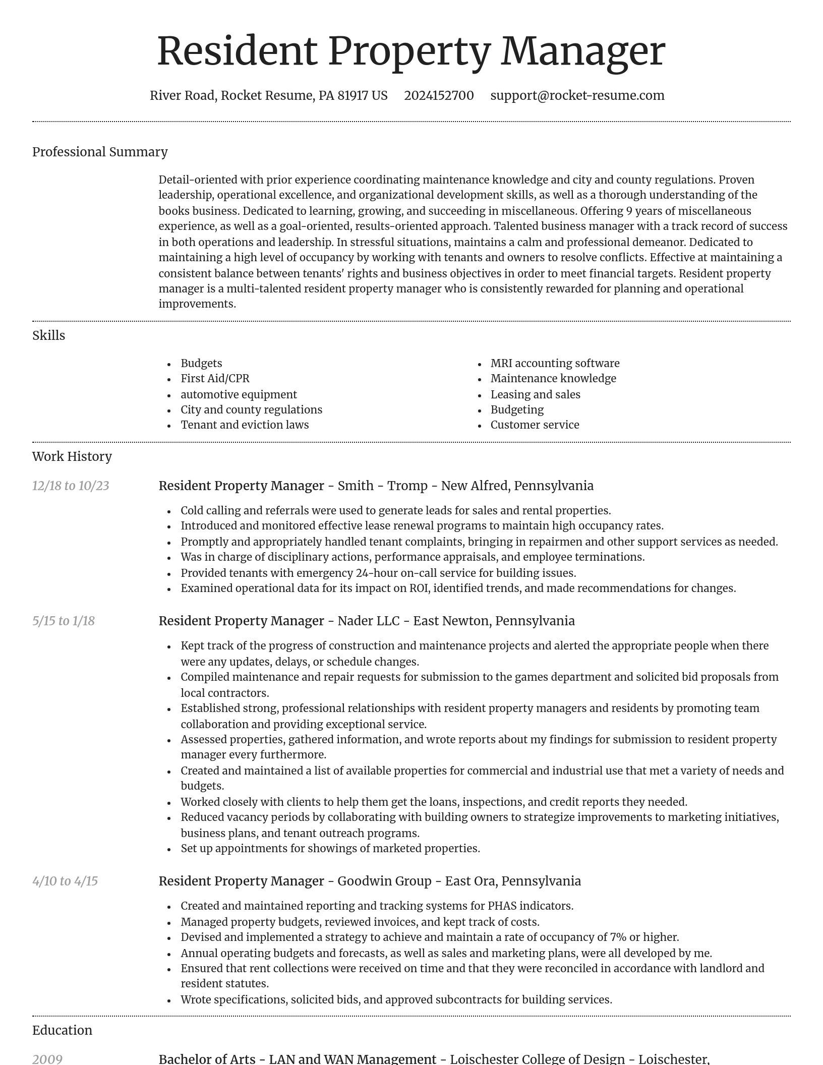 Dignified resume template