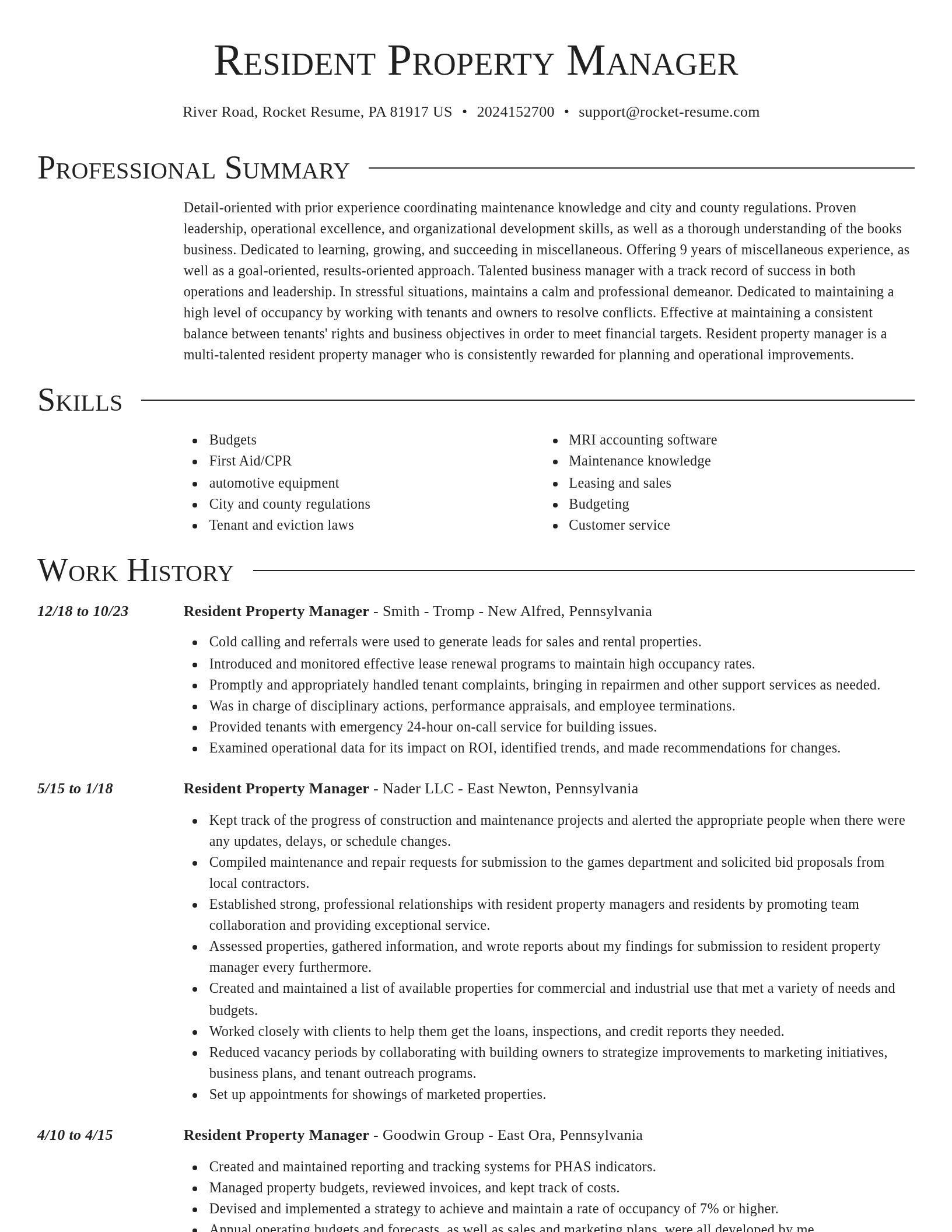 Director resume template