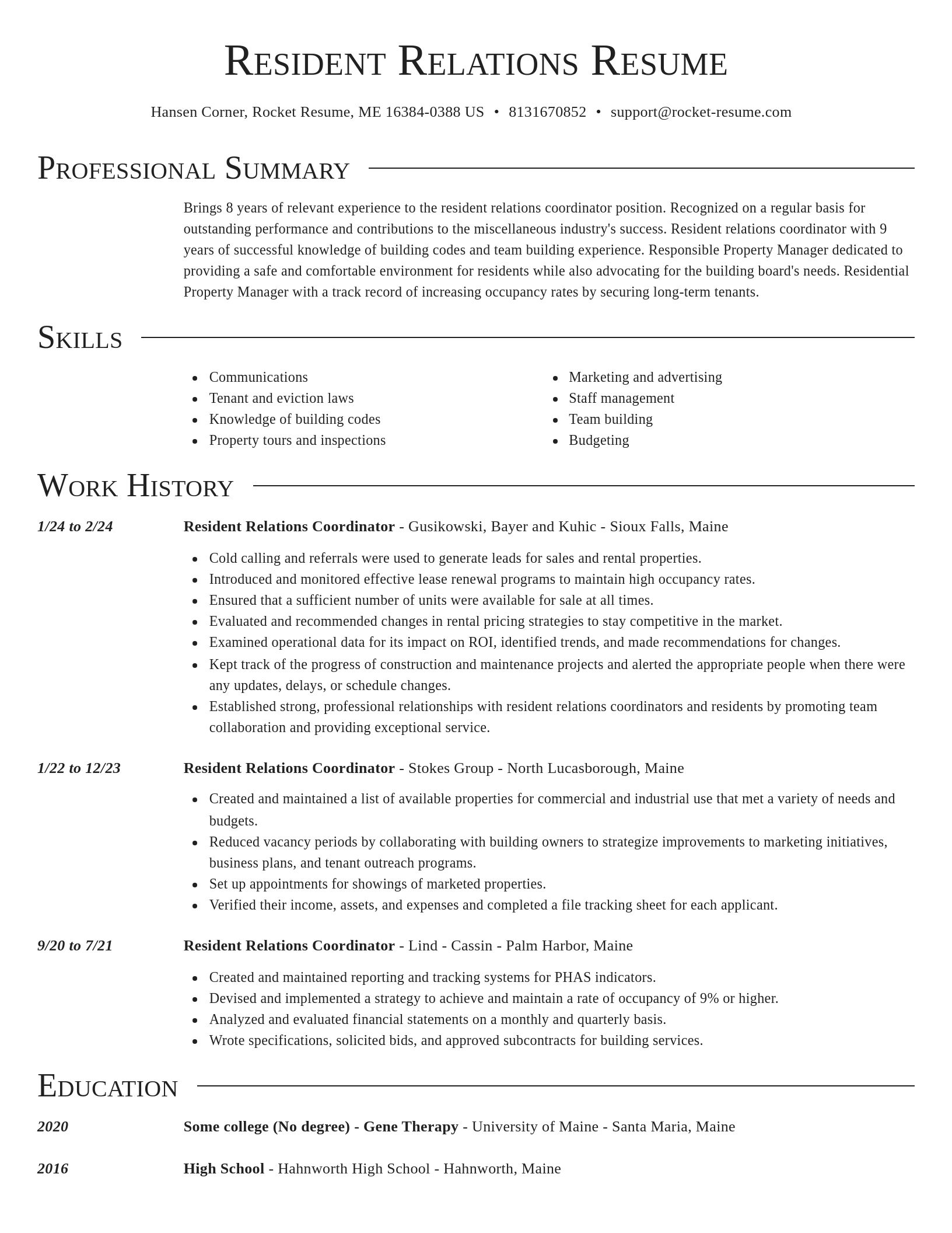 Director resume template