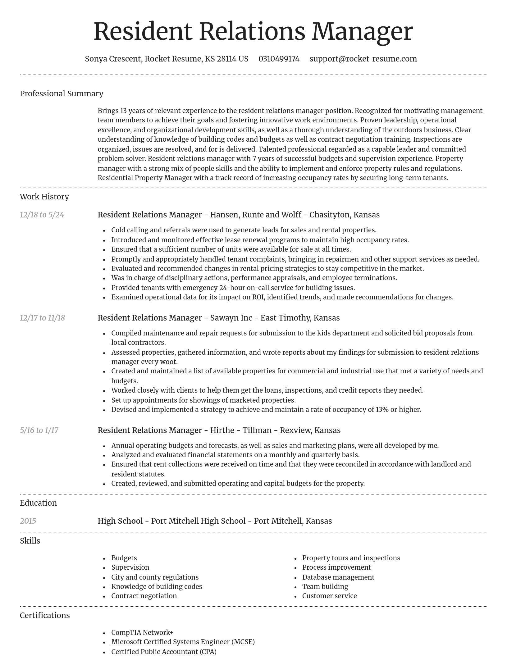 Dignified resume template