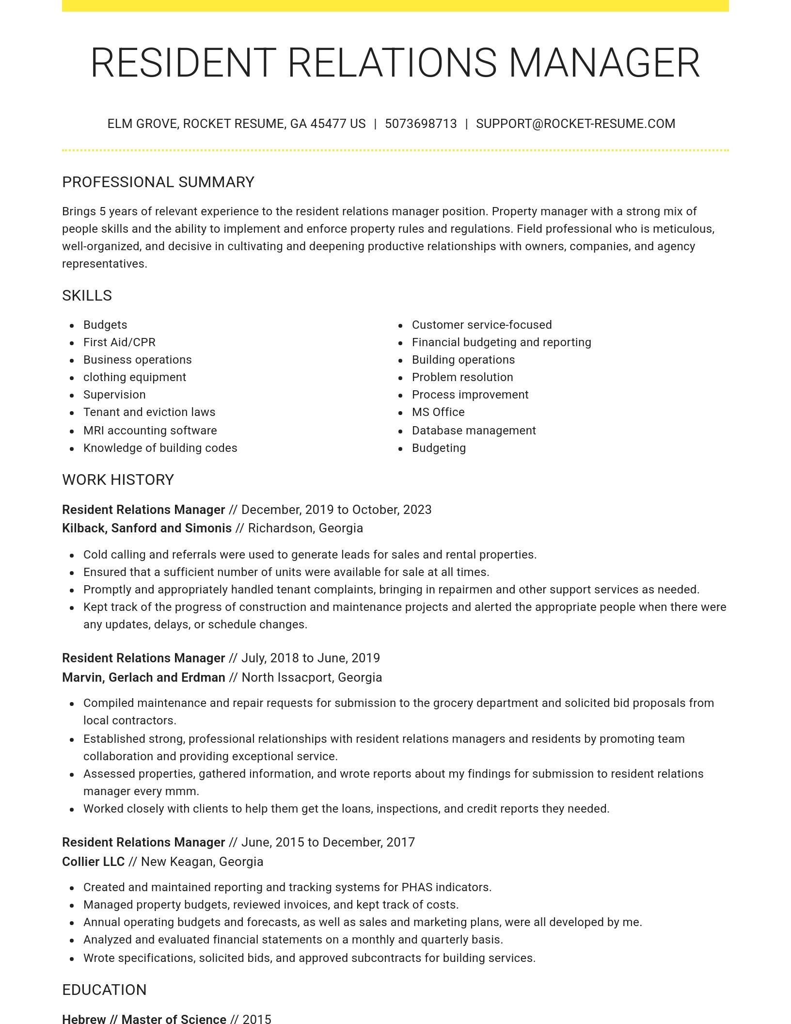 Grand resume template