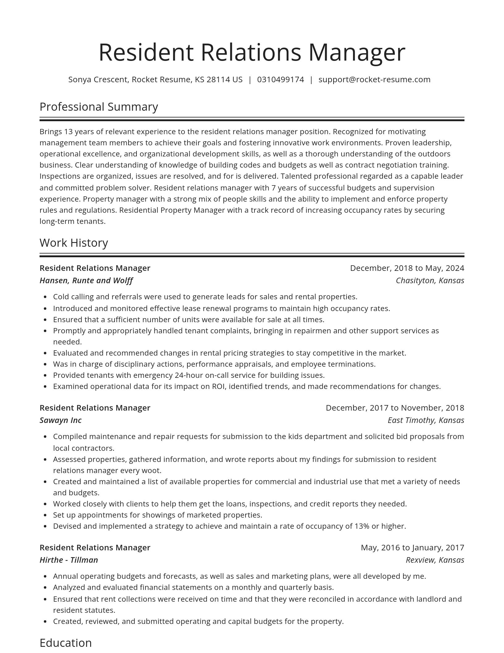 Spotlight resume template