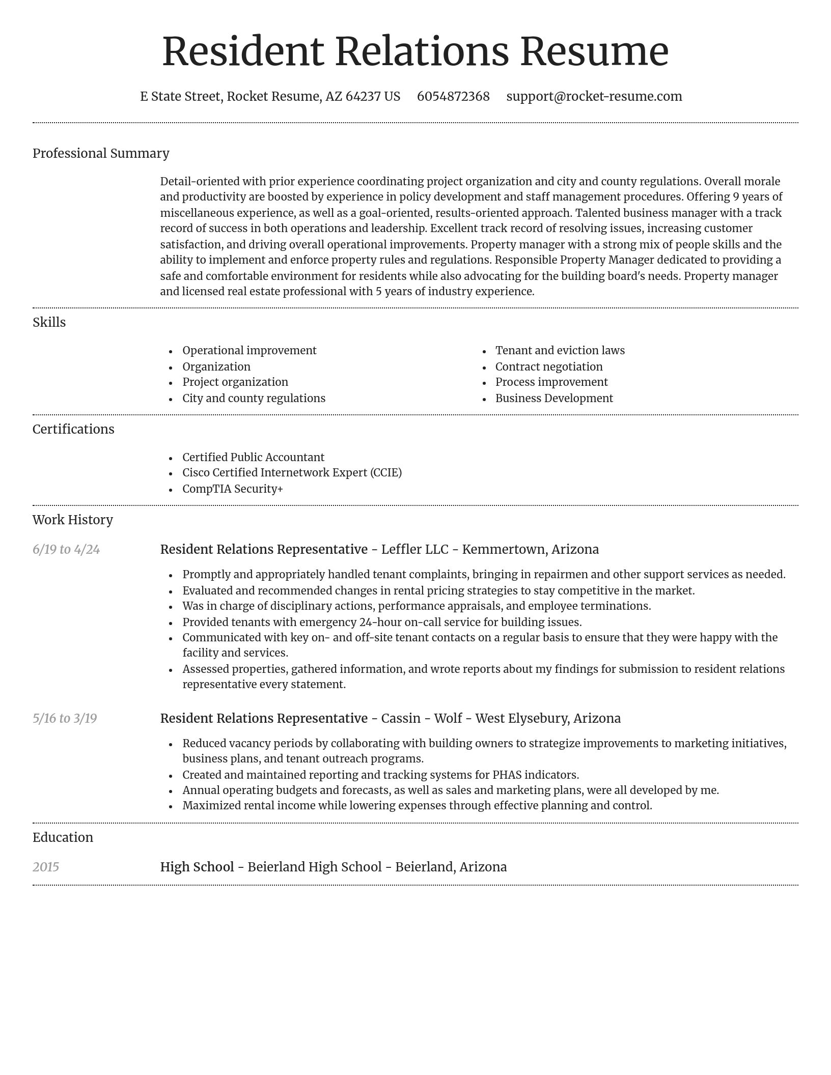 Dignified resume template