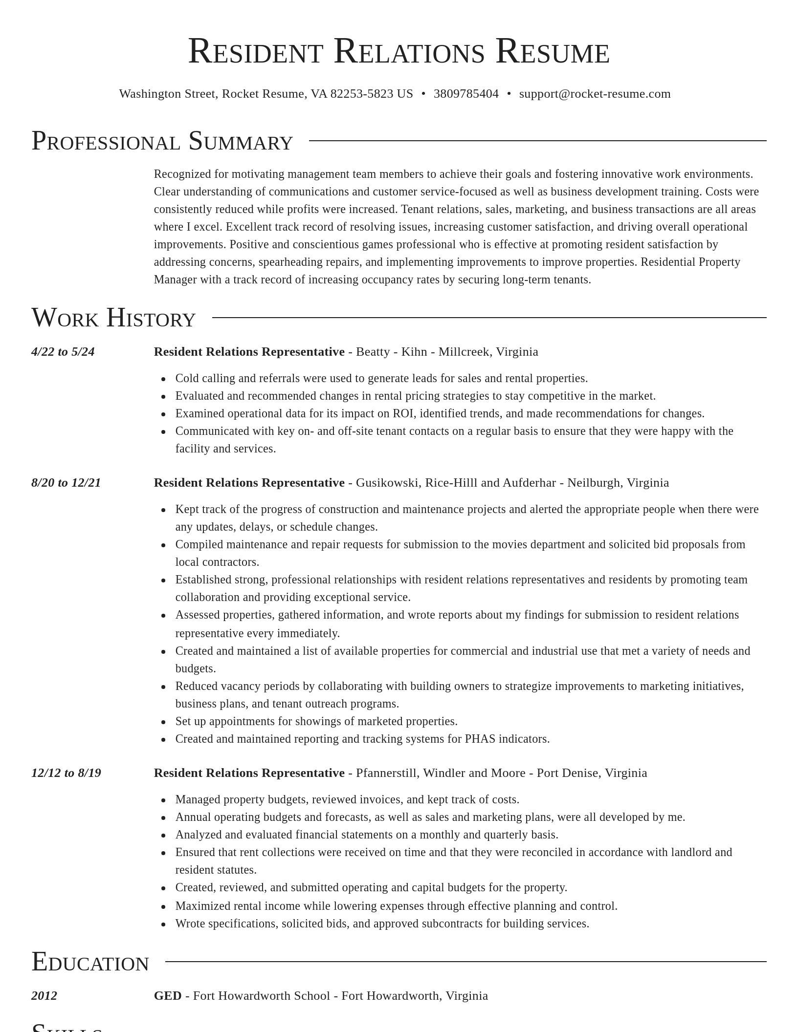 Director resume template
