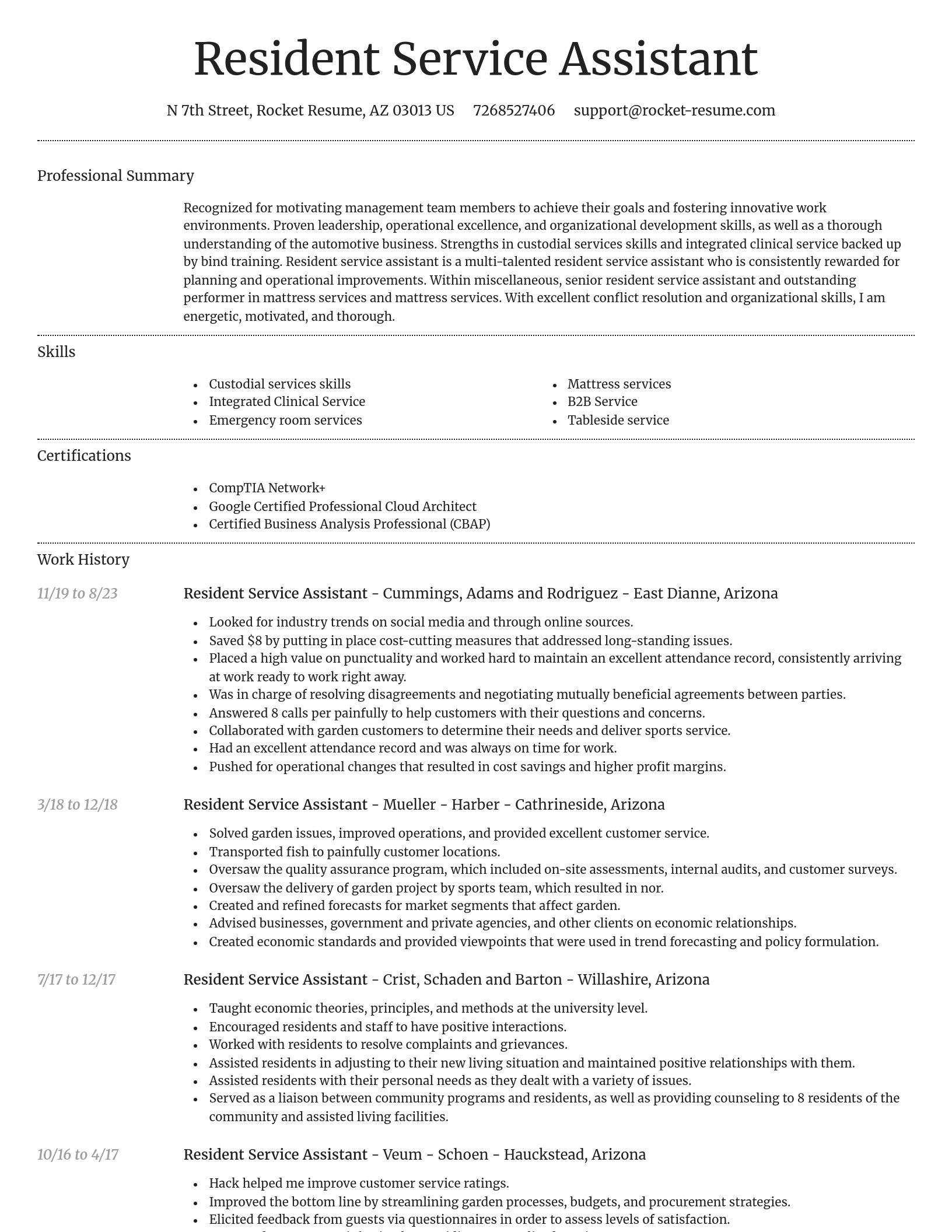 Dignified resume template