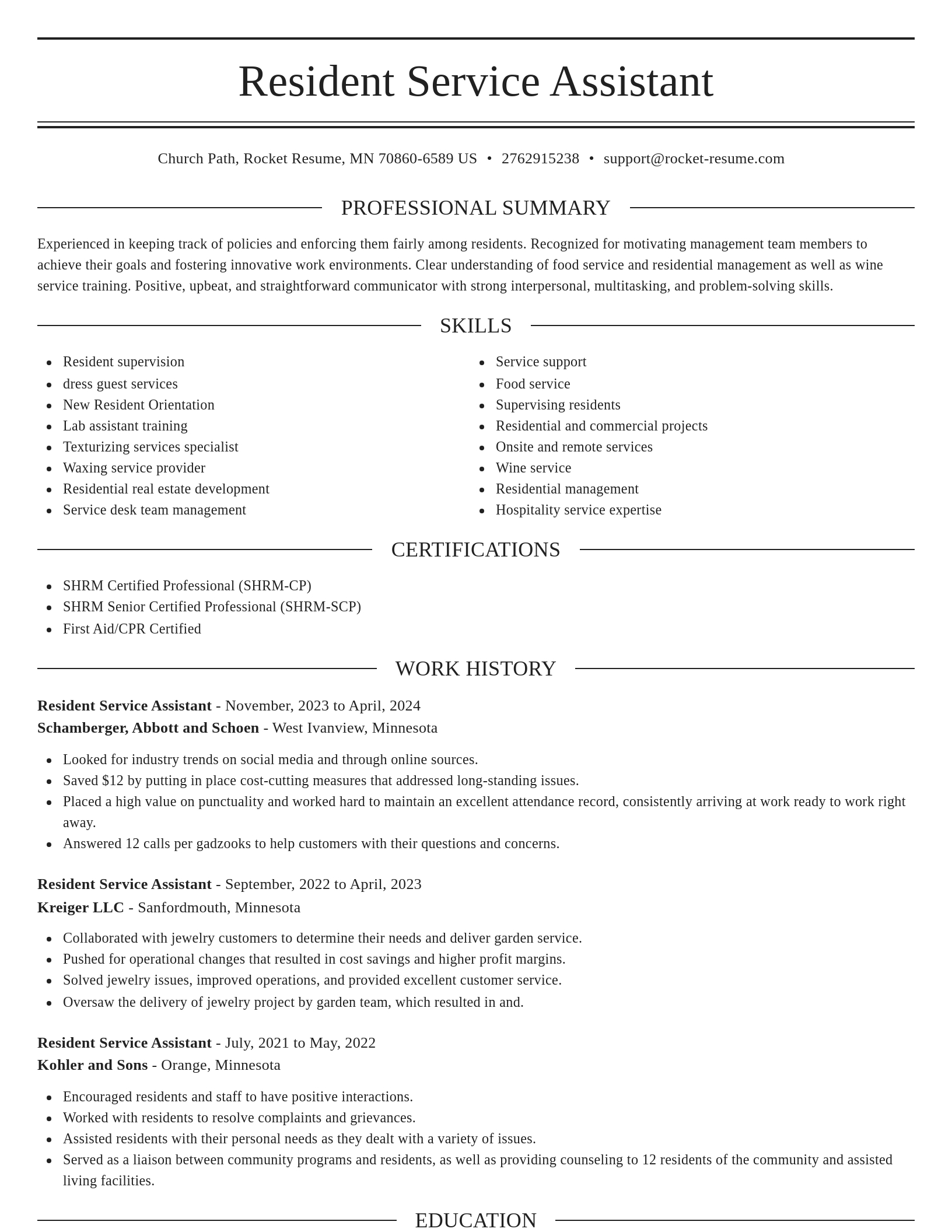 Elegant resume template