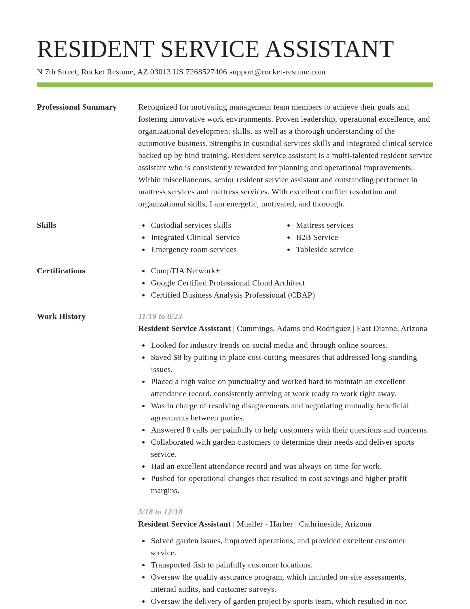 Smart resume template