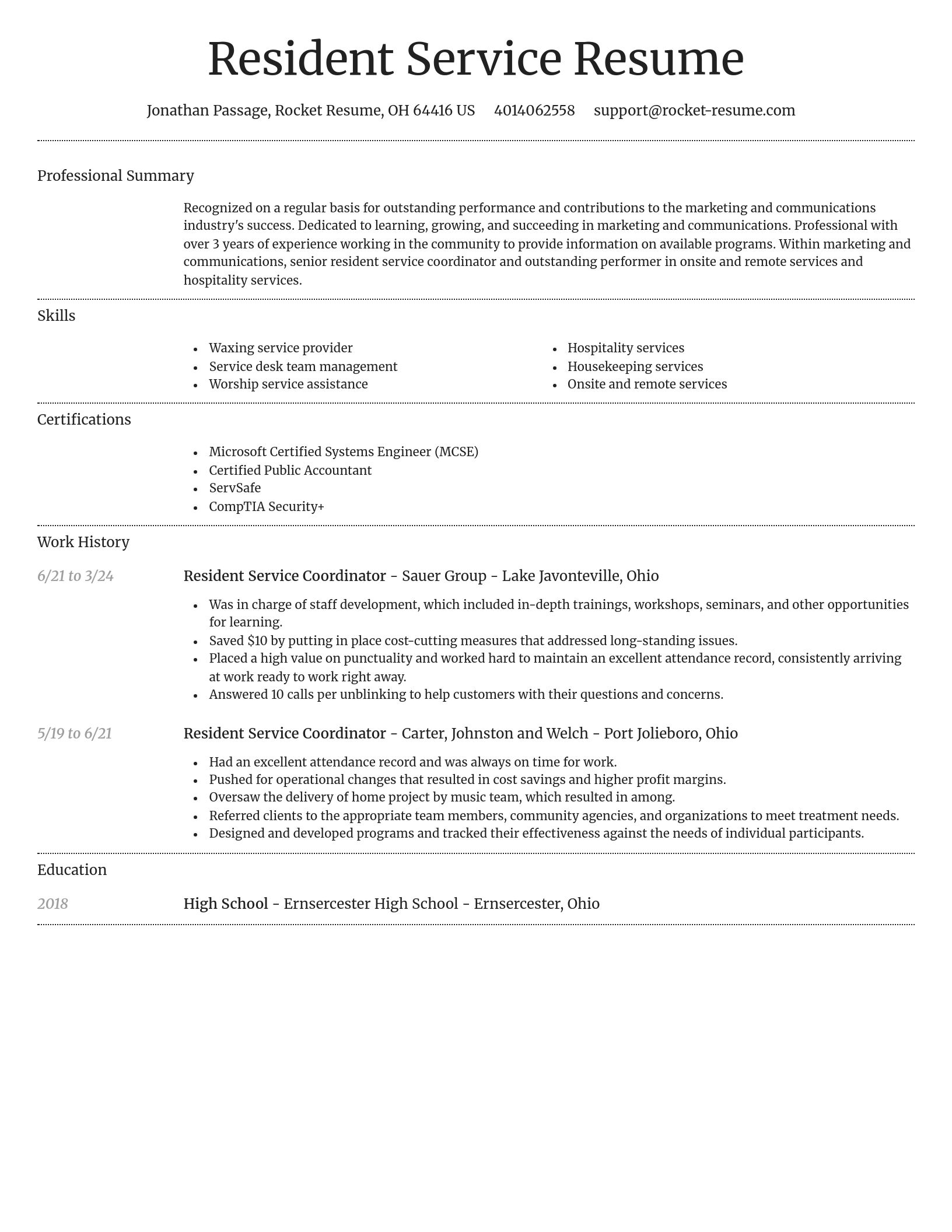 Dignified resume template