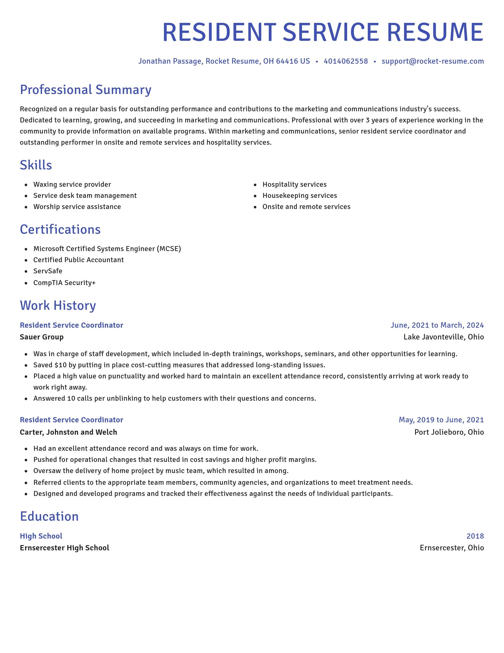 Novel resume template
