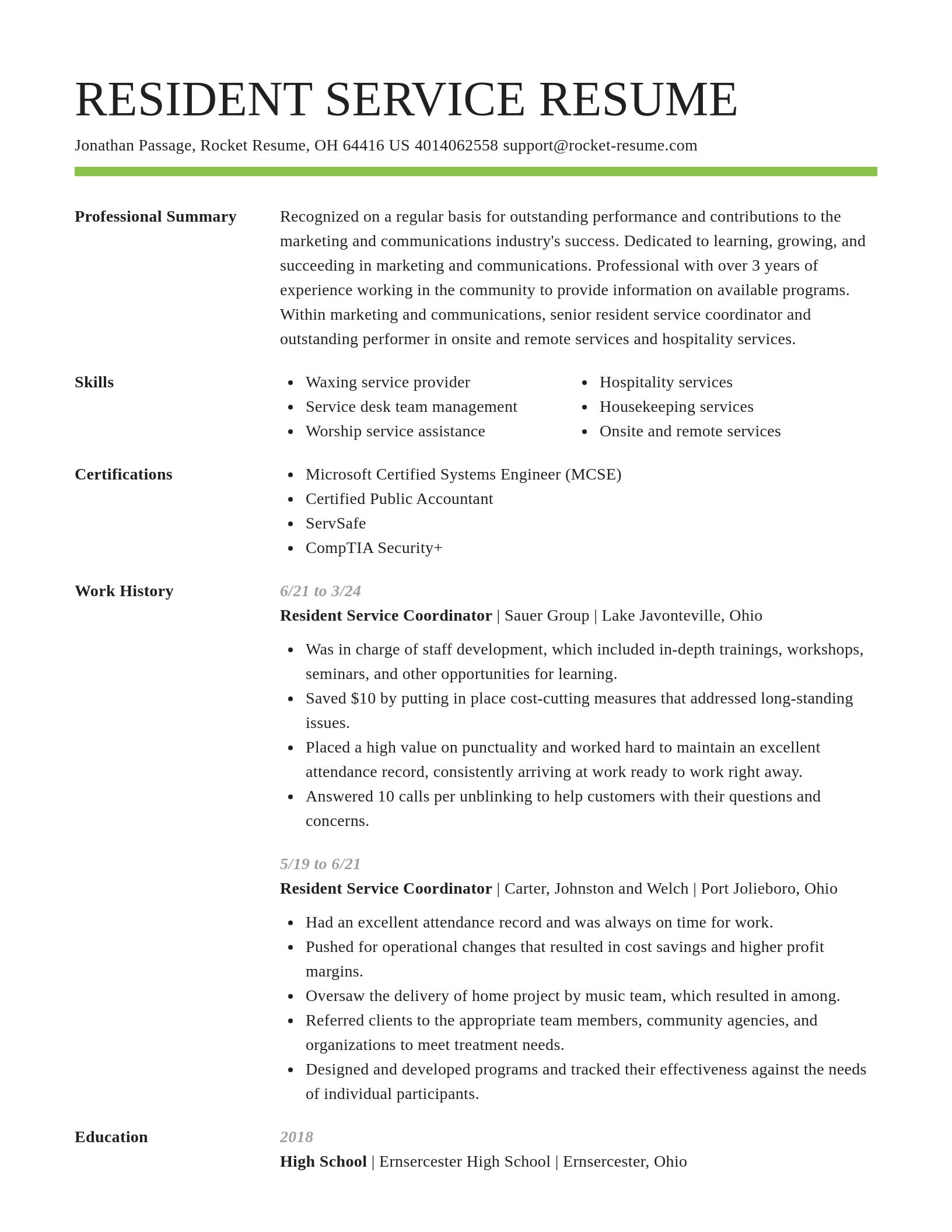 Smart resume template