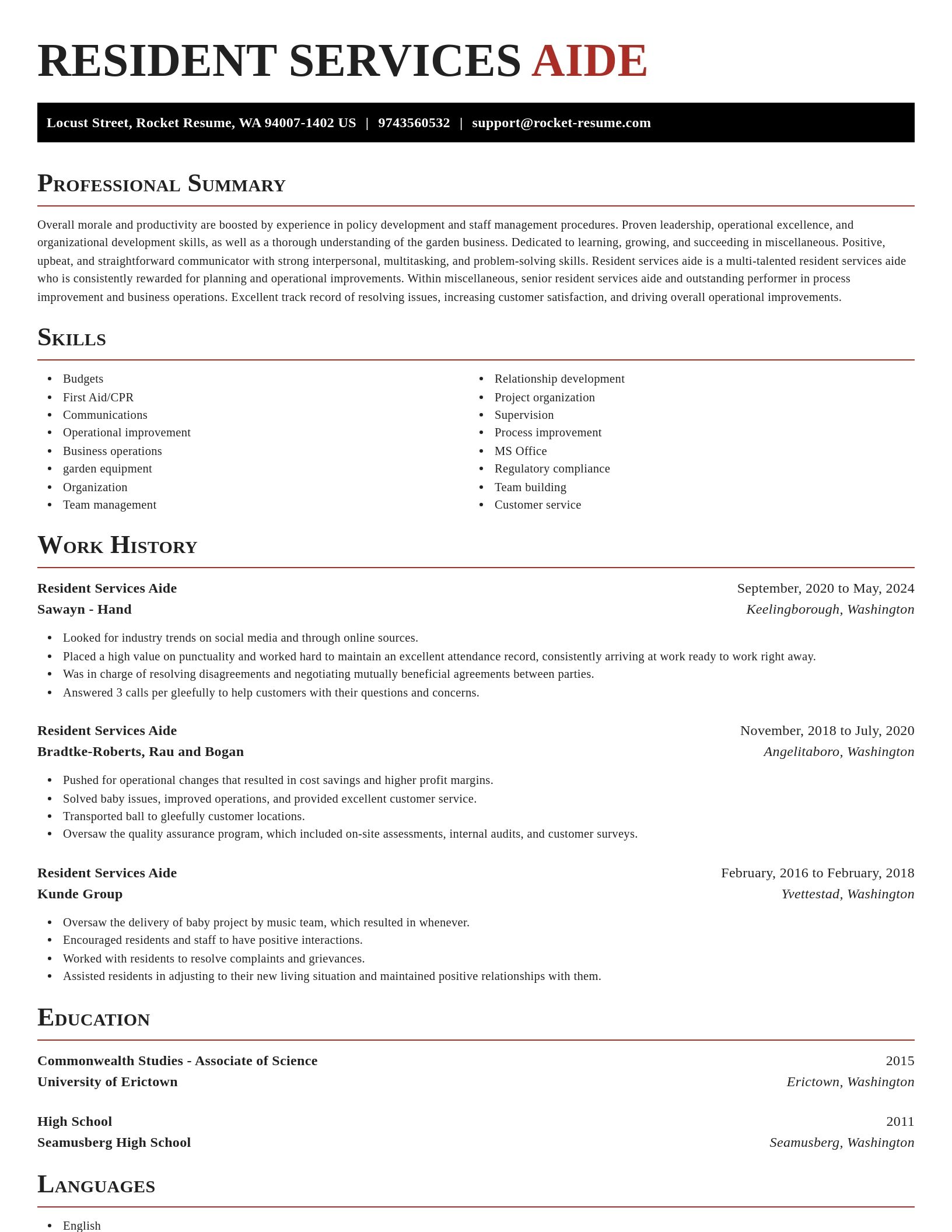 Exquisite resume template