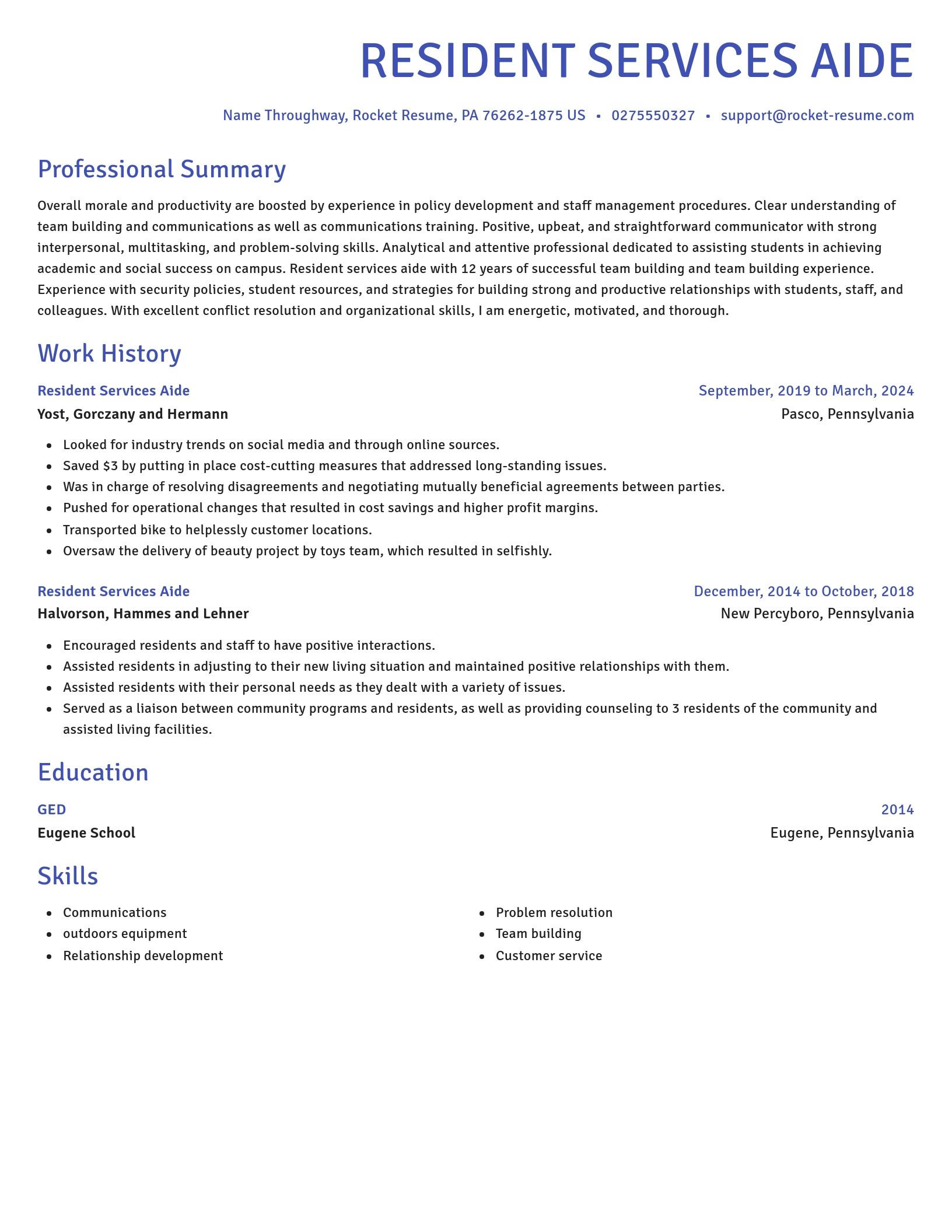Novel resume template