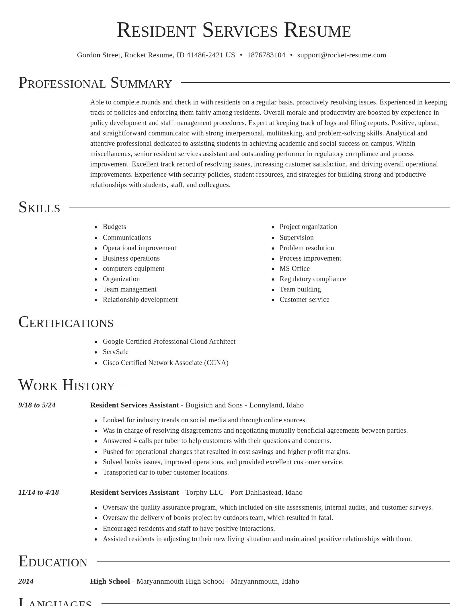 Director resume template