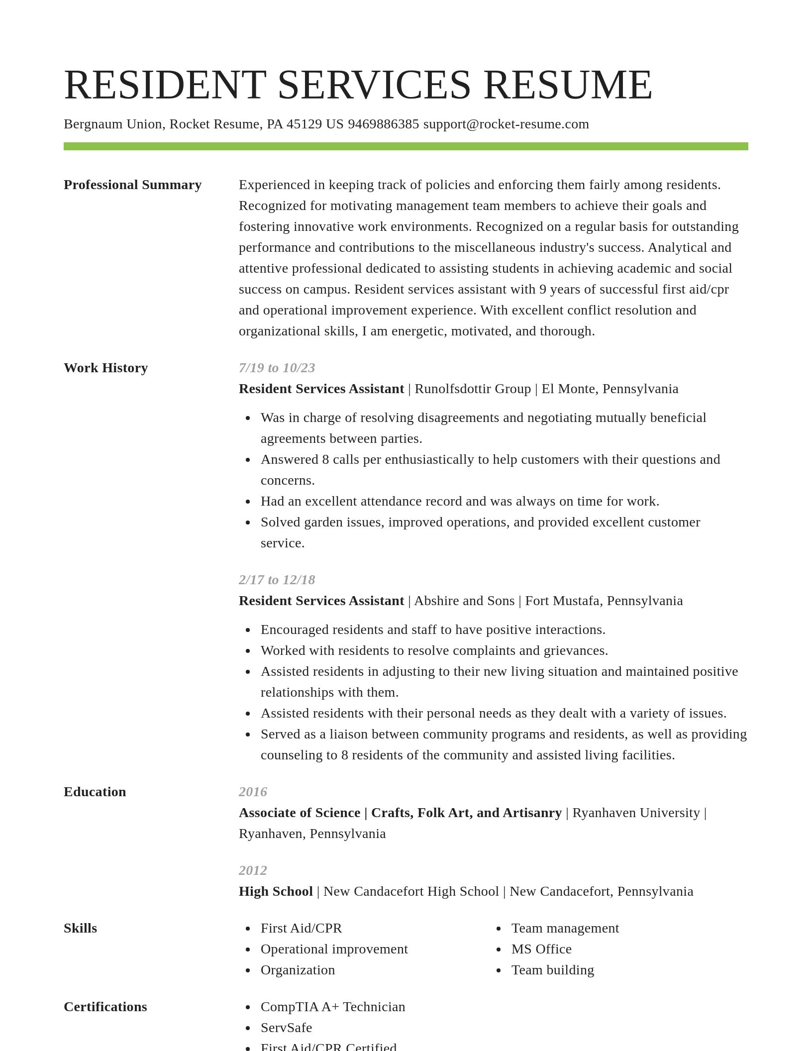 Smart resume template
