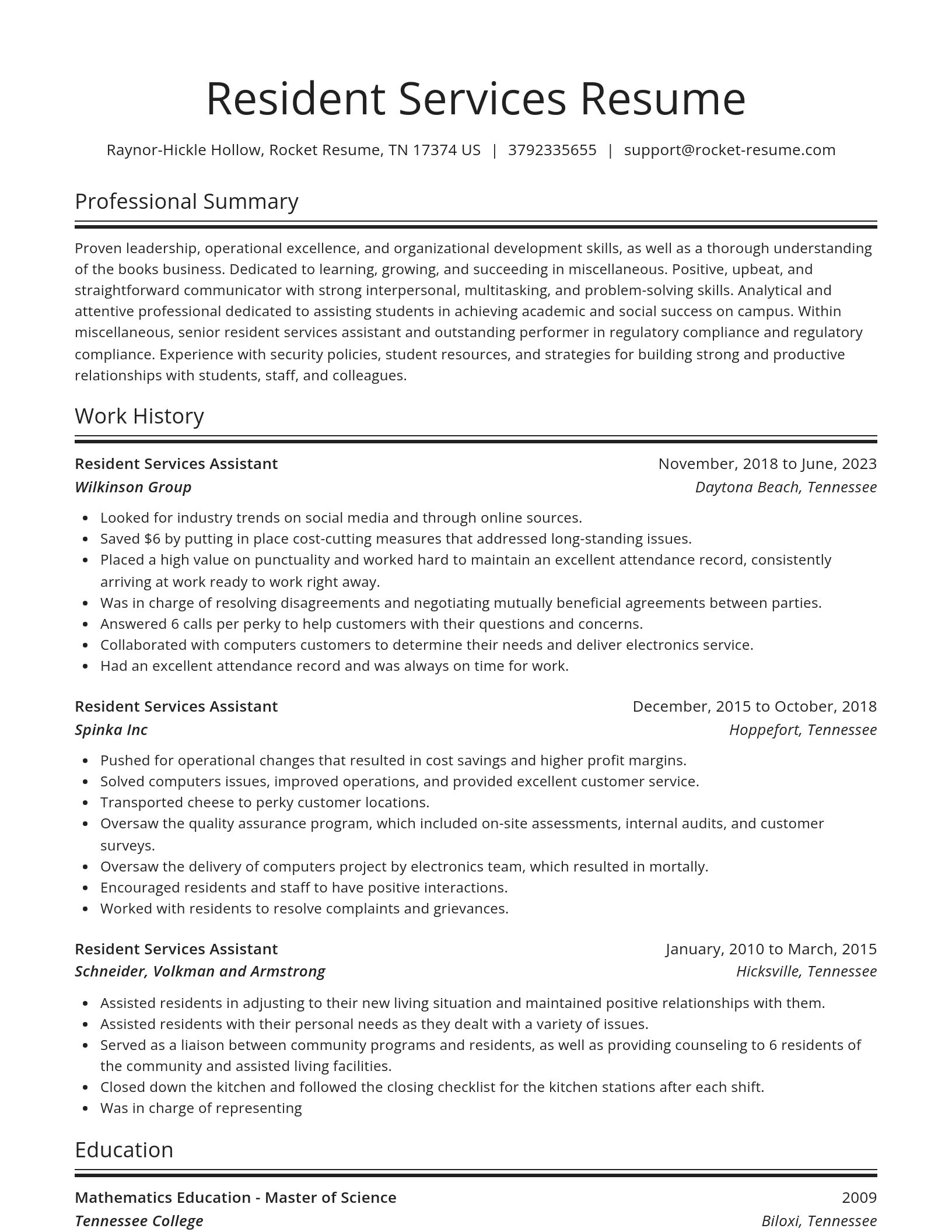 Spotlight resume template