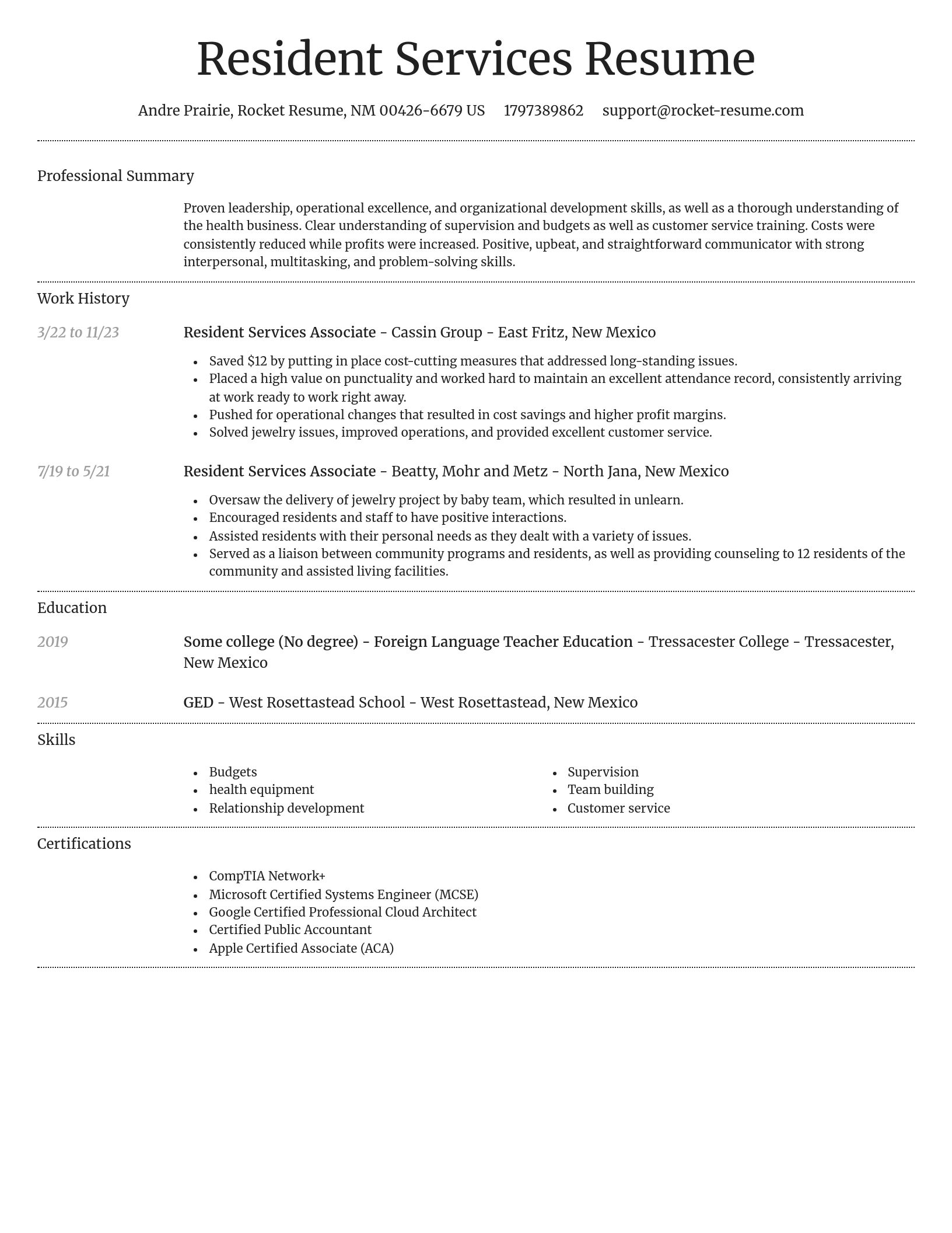 Dignified resume template