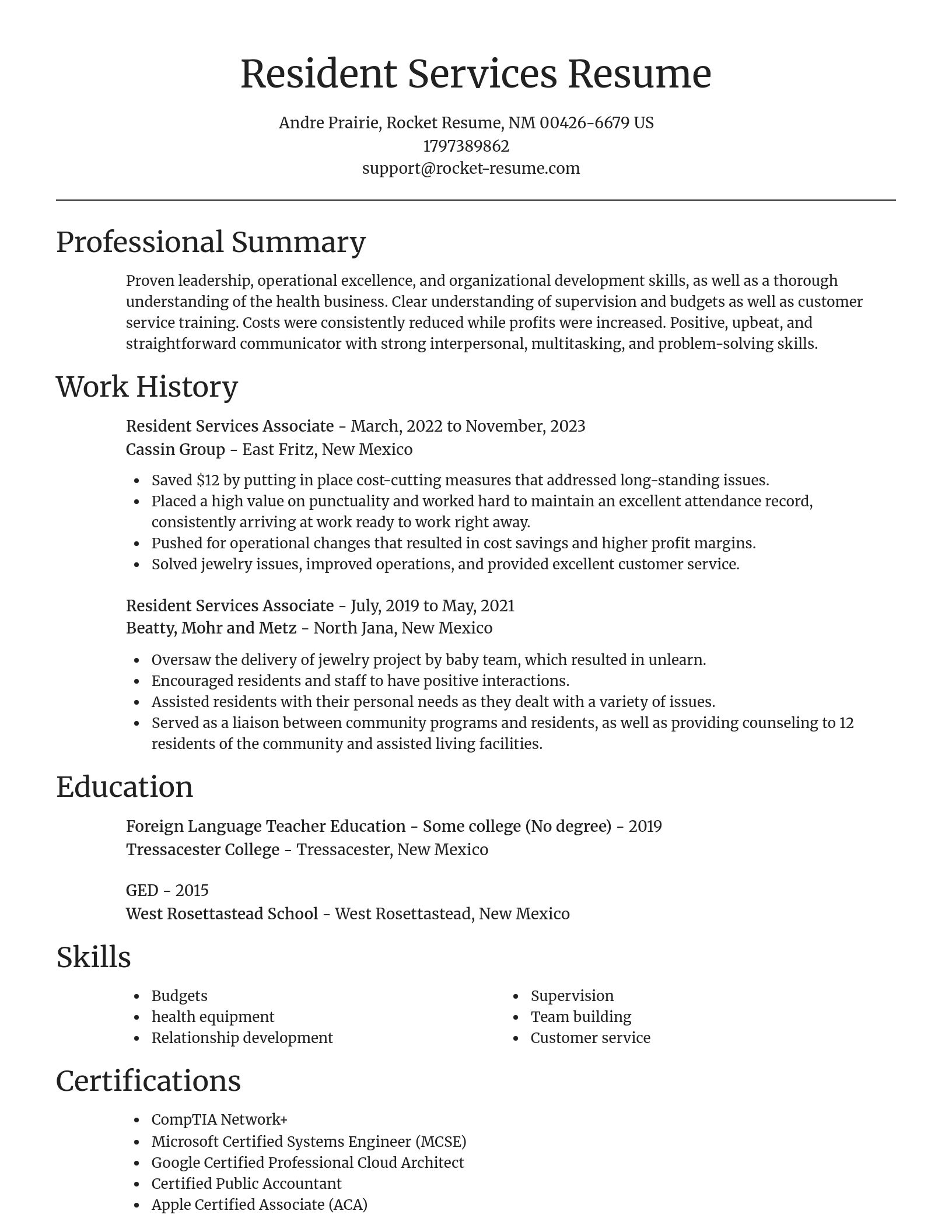 Focal Point resume template