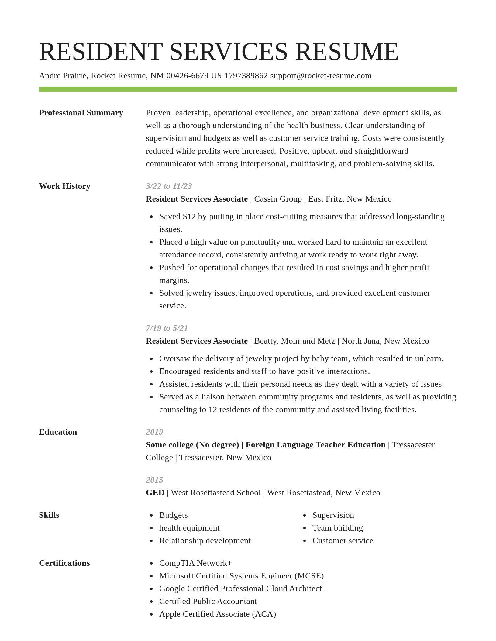 Smart resume template