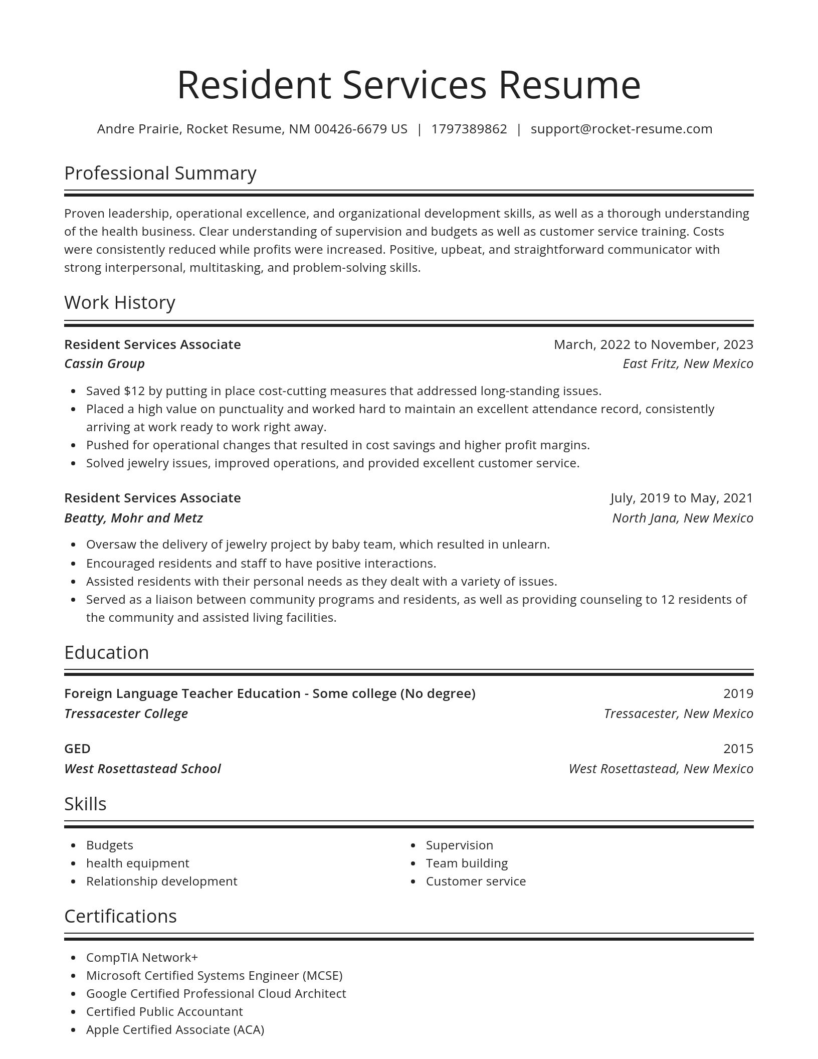 Spotlight resume template